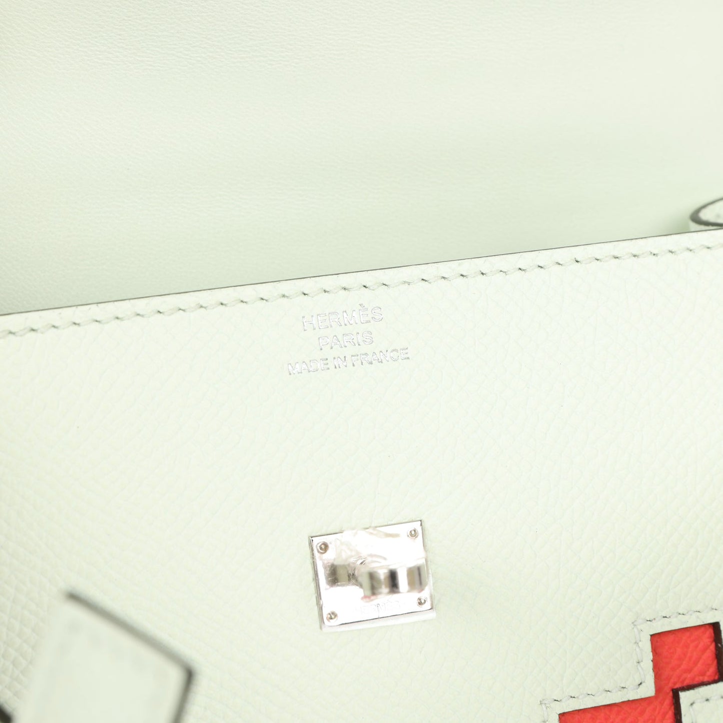 Hermes 'Quelle Idolle' Picto Kelly Doll Vert Fizz Epsom Palladium Hardware