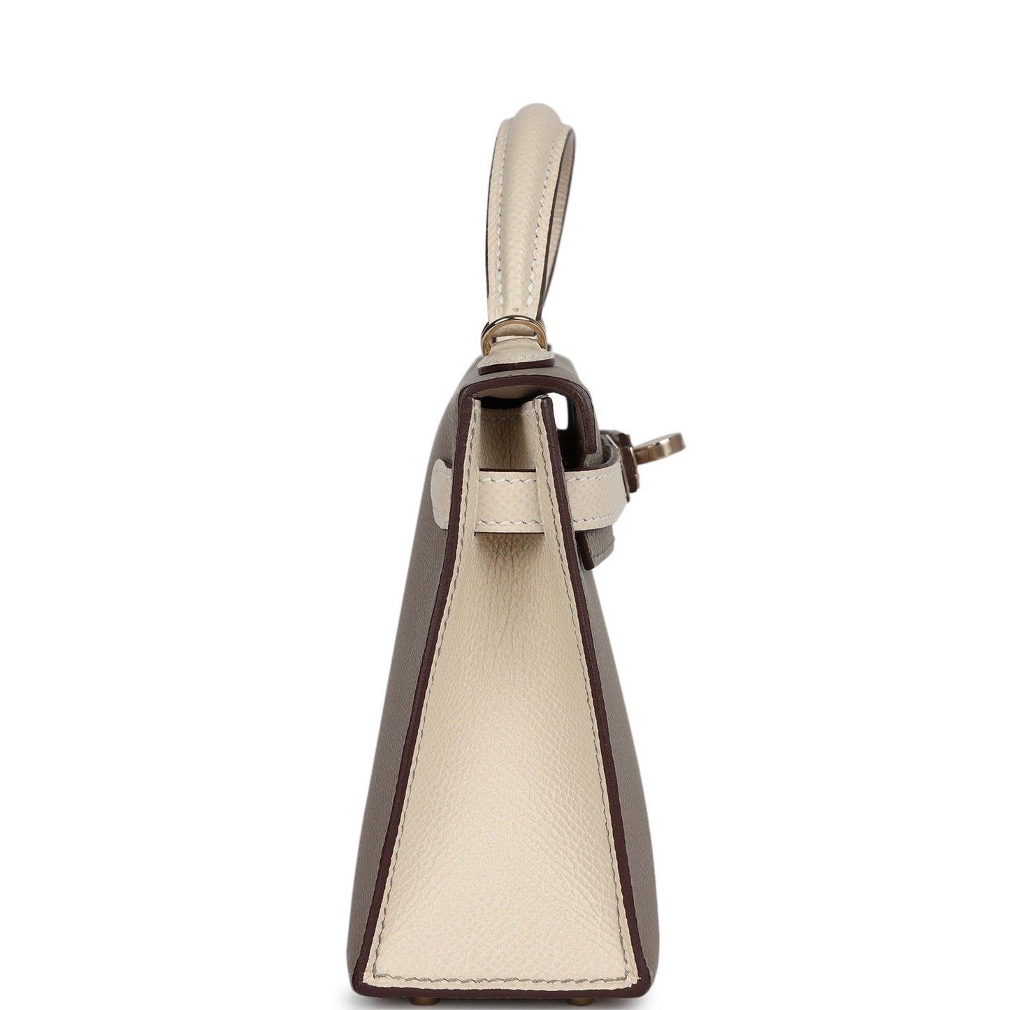 Hermes Kelly Sellier 20 Craie and Gris Asphalte Epsom Permabrass Hardware