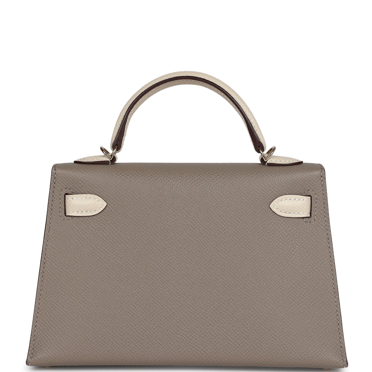 Hermes Kelly Sellier 20 Craie and Gris Asphalte Epsom Permabrass Hardware