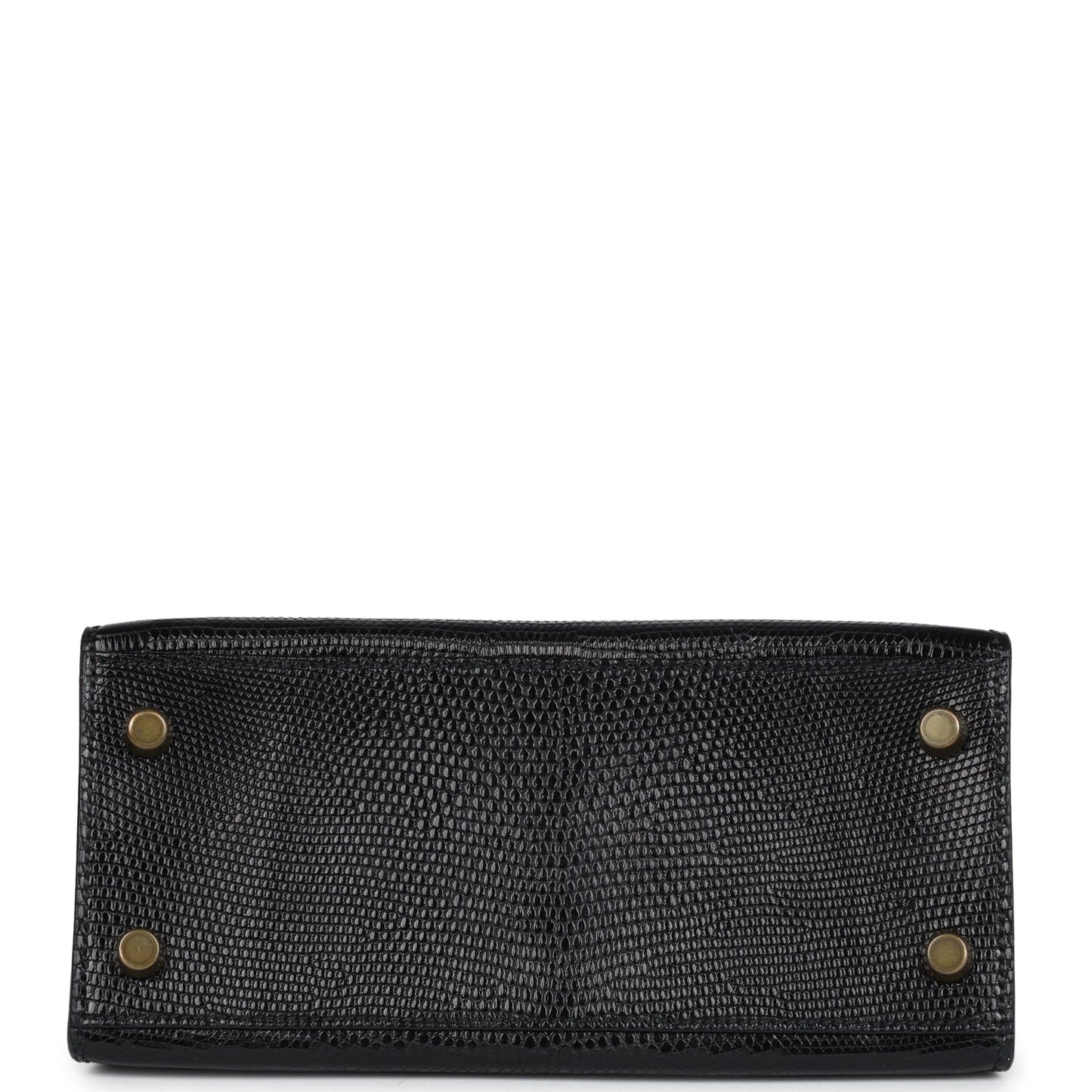 Hermes Kelly Sellier 20 Black Varanus Salvator Lizard Gold Hardware