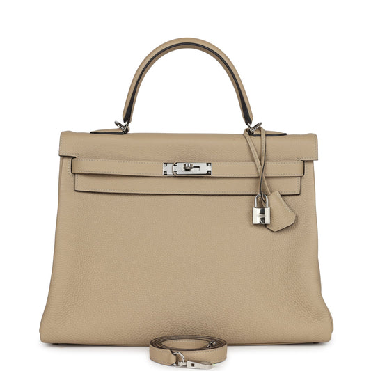 Hermes Kelly Retourne 35 Trench Togo Palladium Hardware