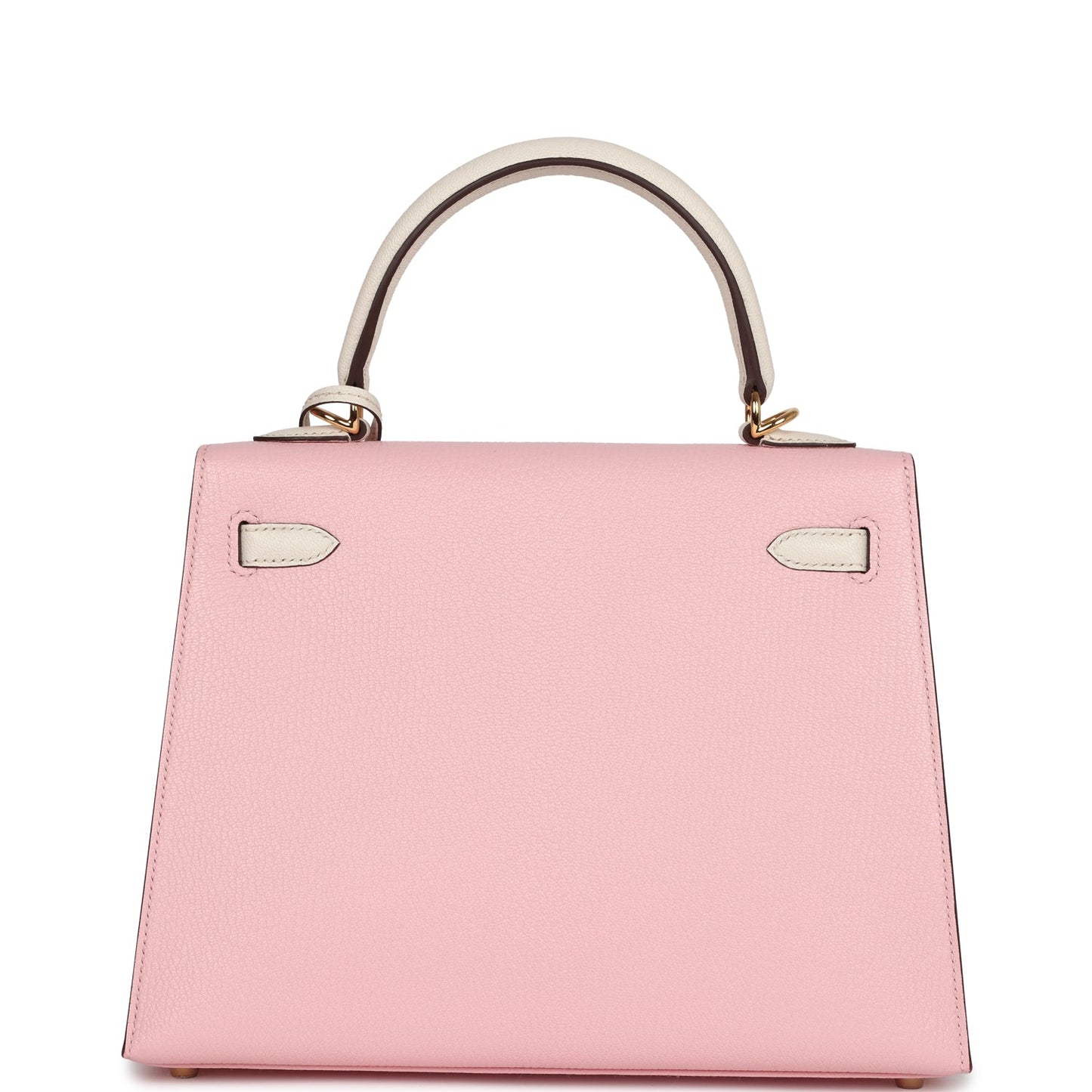 Hermes Kelly Sellier 25 Rose Sakura and Nata Chevre Gold Hardware