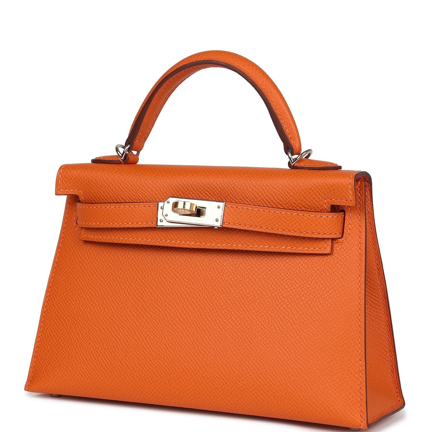 Hermes Kelly Sellier 20 Orange Epsom Electrum Hardware