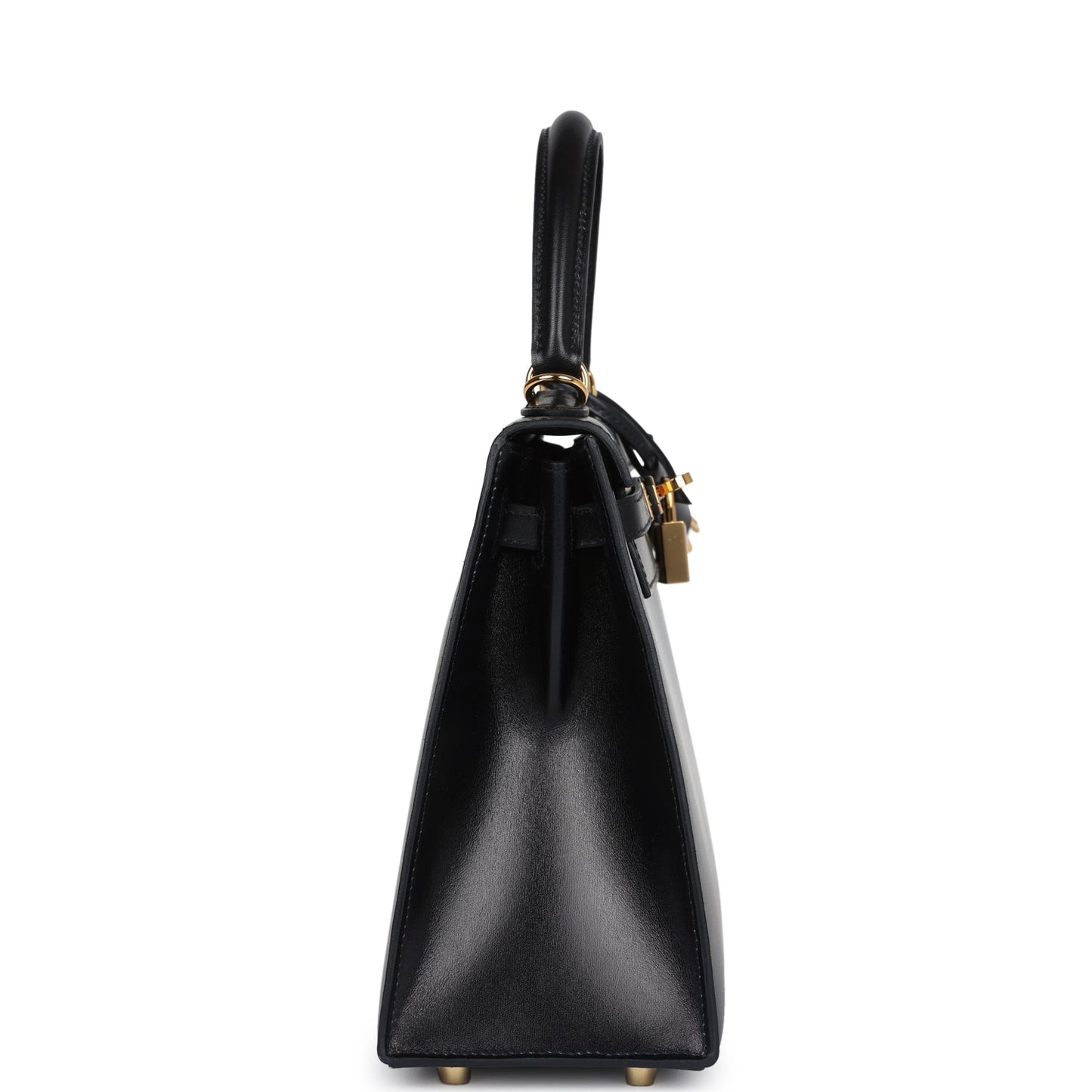 Hermes Kelly Sellier 25 Black Box Gold Hardware
