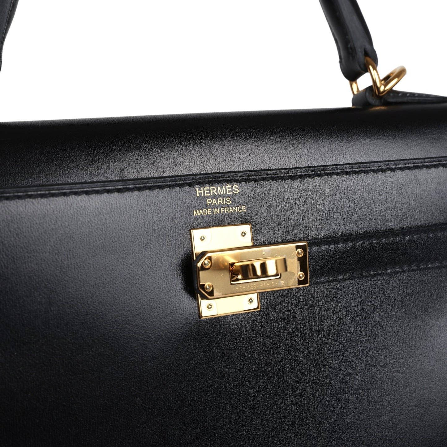 Hermes Kelly Sellier 25 Black Box Gold Hardware
