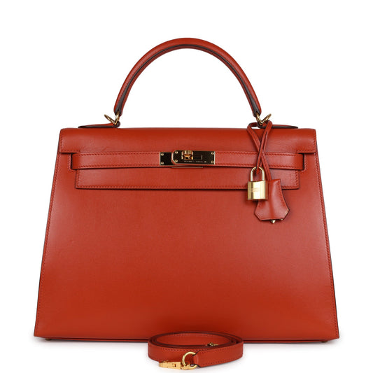 Hermes Kelly Sellier 32 Terre Battue Tadelakt Gold Hardware