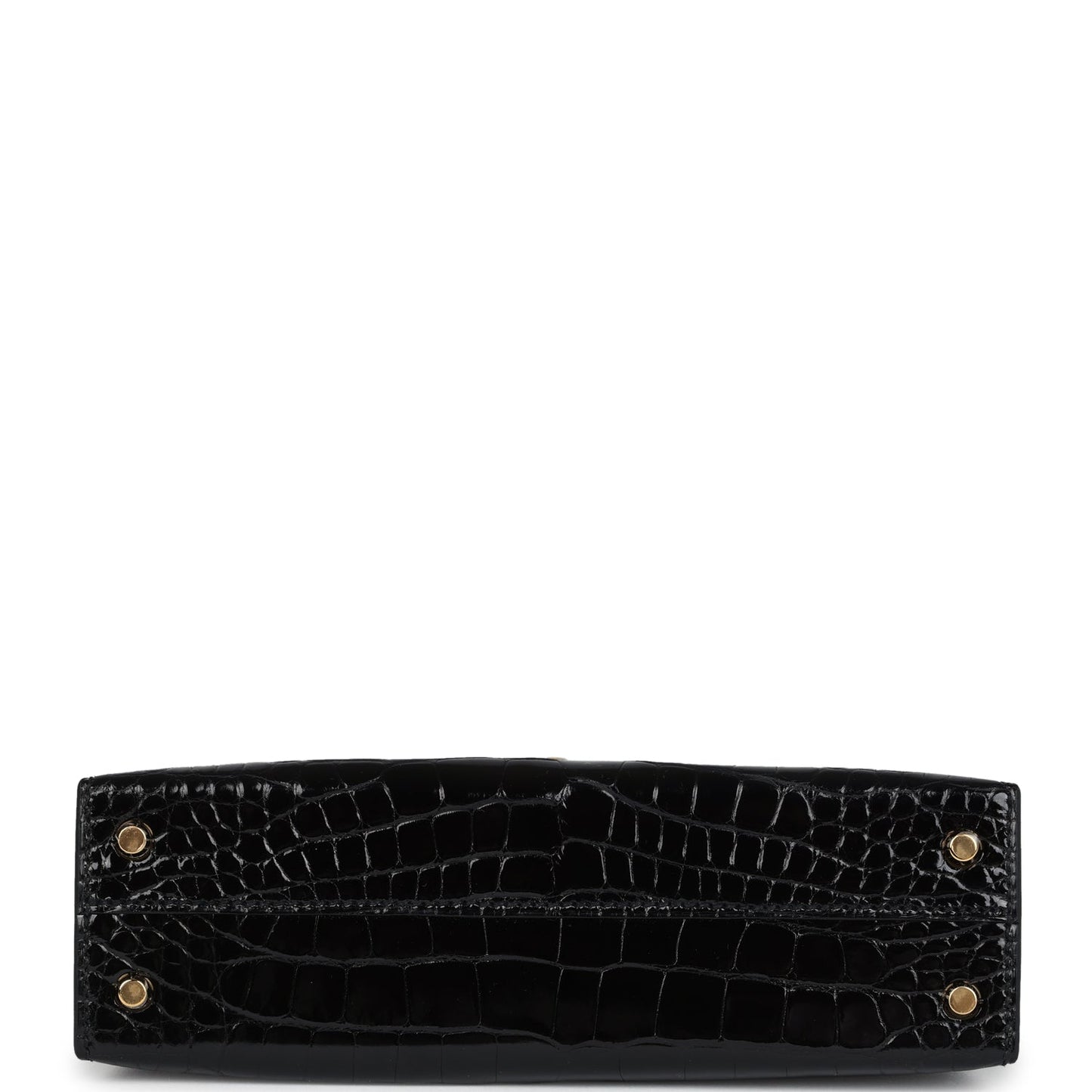 Hermes Kelly Sellier 20 Black Shiny Alligator Gold Hardware