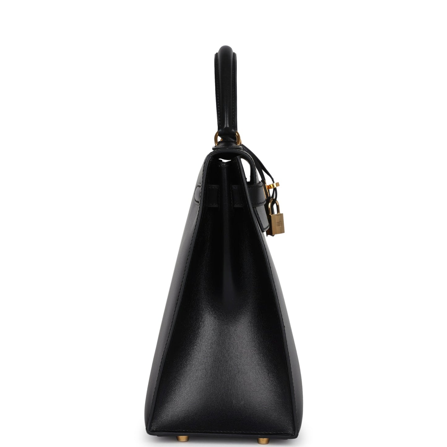 Hermes Kelly Sellier 32 Black Box Gold Hardware