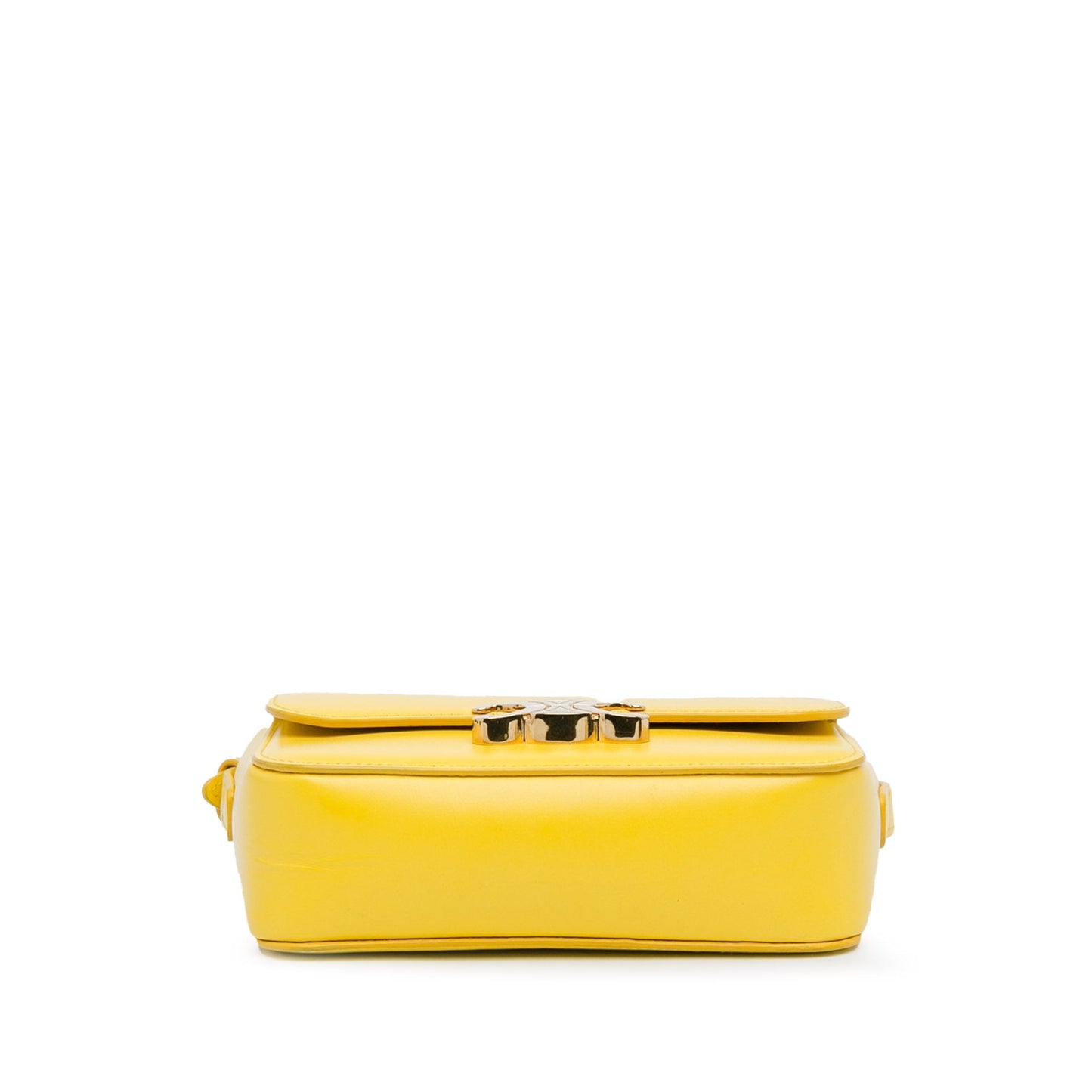 Celine Teen Shiny Calfskin Triomphe Crossbody Yellow