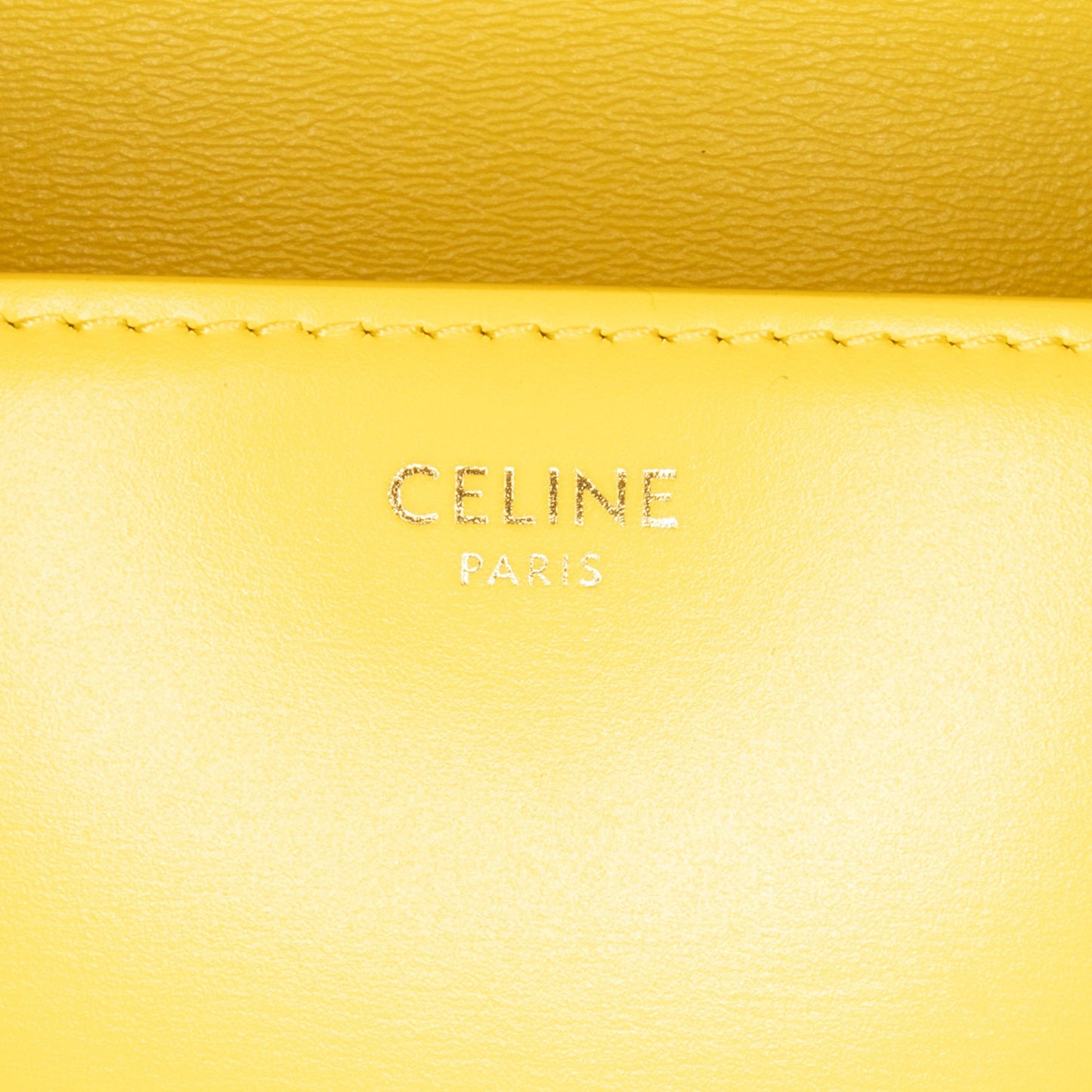 Celine Teen Shiny Calfskin Triomphe Crossbody Yellow