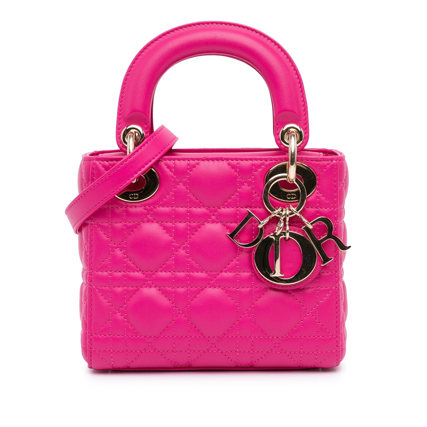 Dior Mini Lambskin Cannage Lady Dior Pink