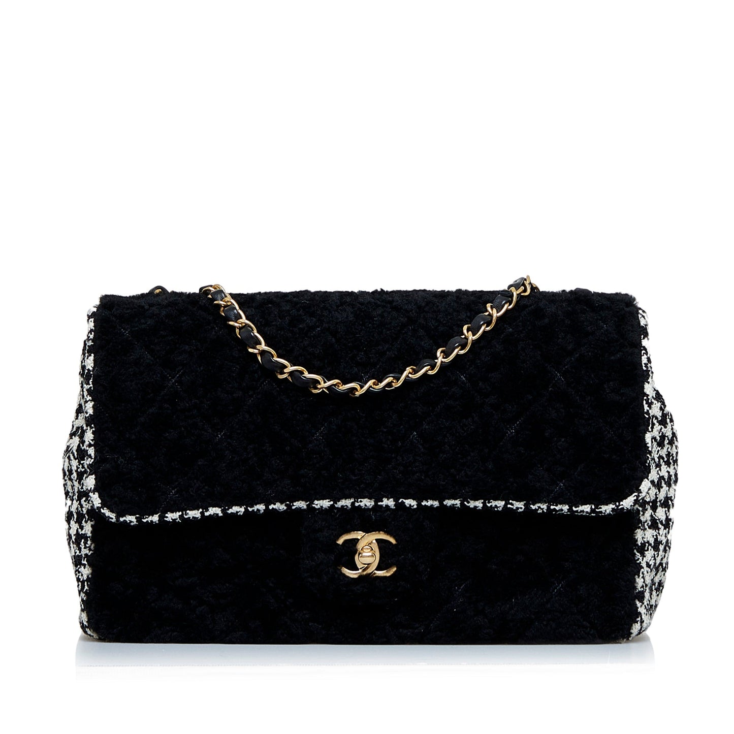 Chanel Shearling CC Turnlock Flap Bag Black