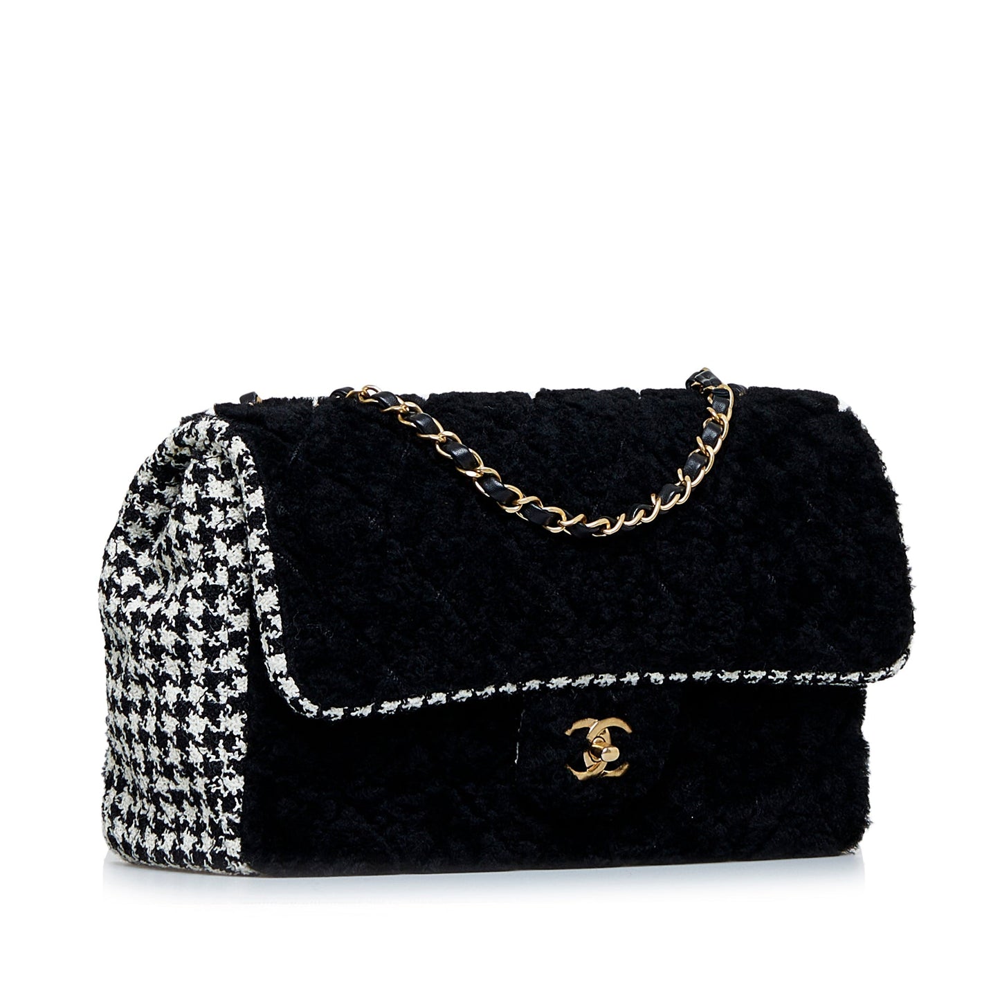 Chanel Shearling CC Turnlock Flap Bag Black