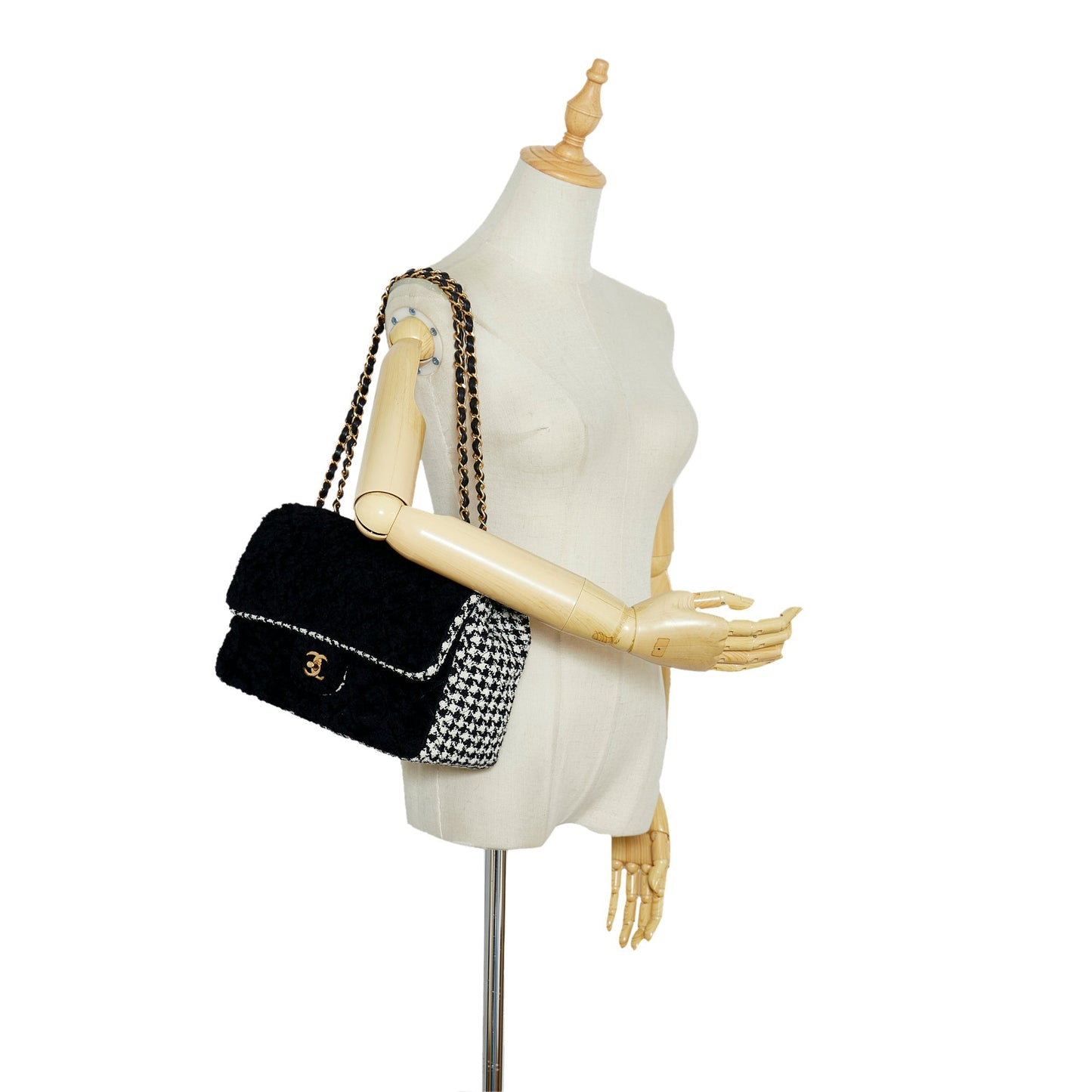 Chanel Shearling CC Turnlock Flap Bag Black