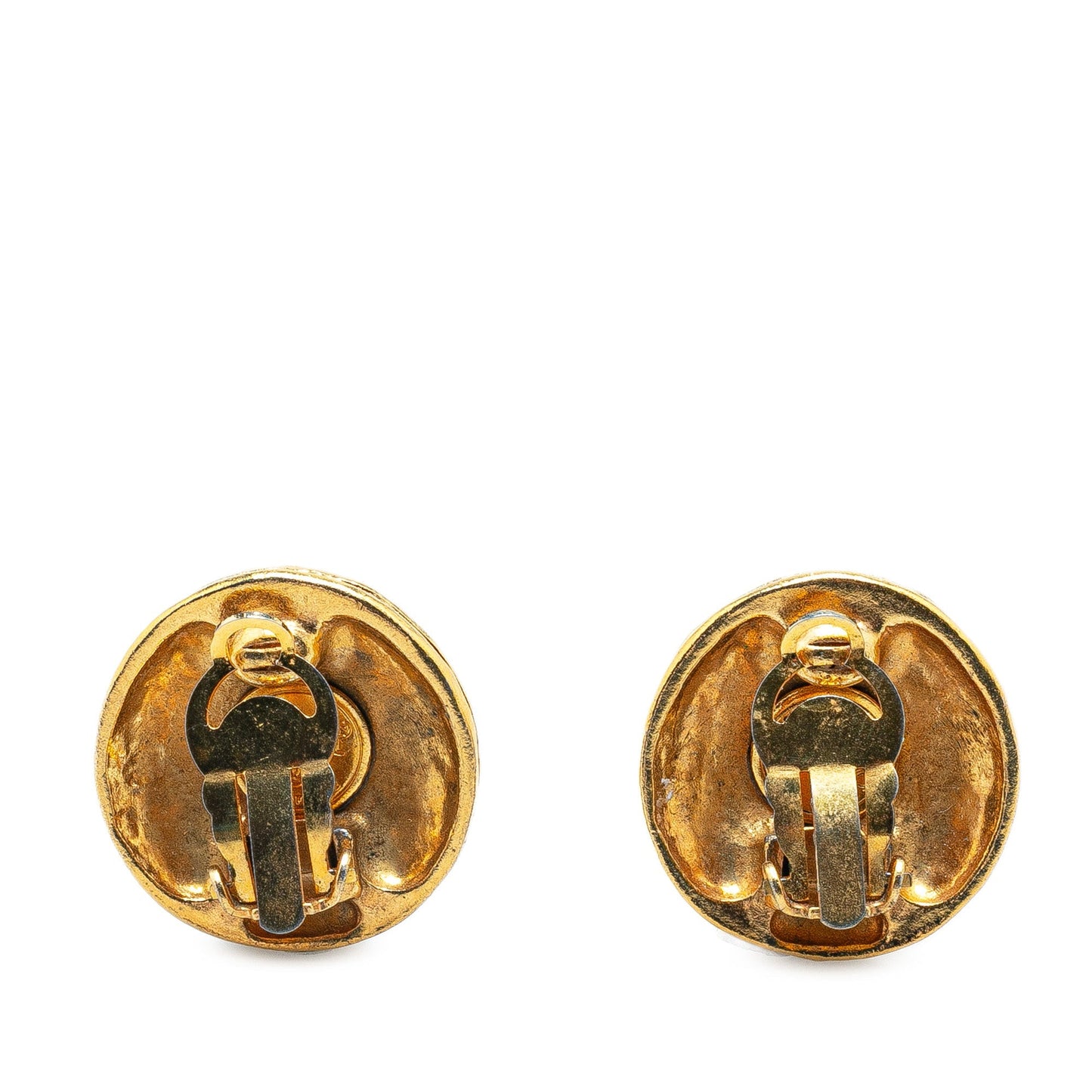 Chanel Gold Plated CC Clip On Earrings Gold