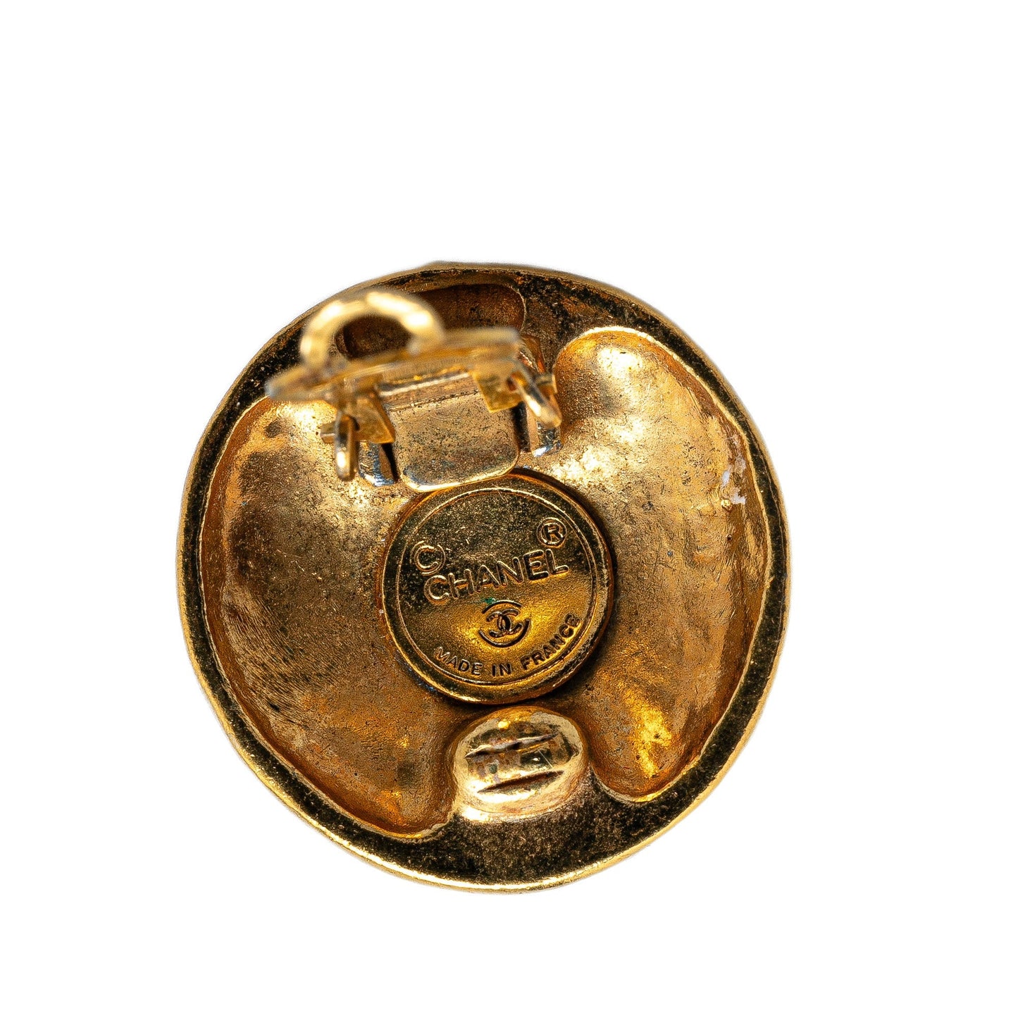 Chanel Gold Plated CC Clip On Earrings Gold