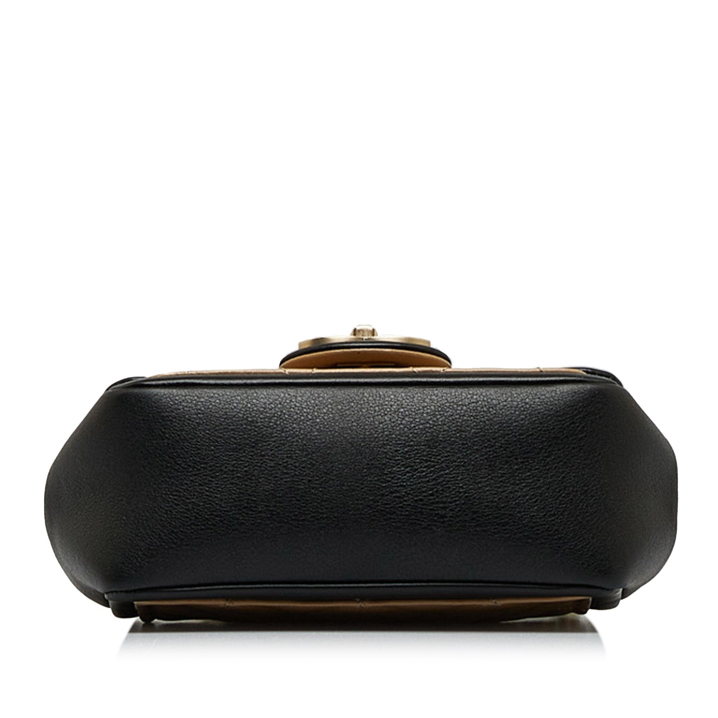 Chanel Mini Square Calfskin Graphic Flap Crossbody Bag Brown