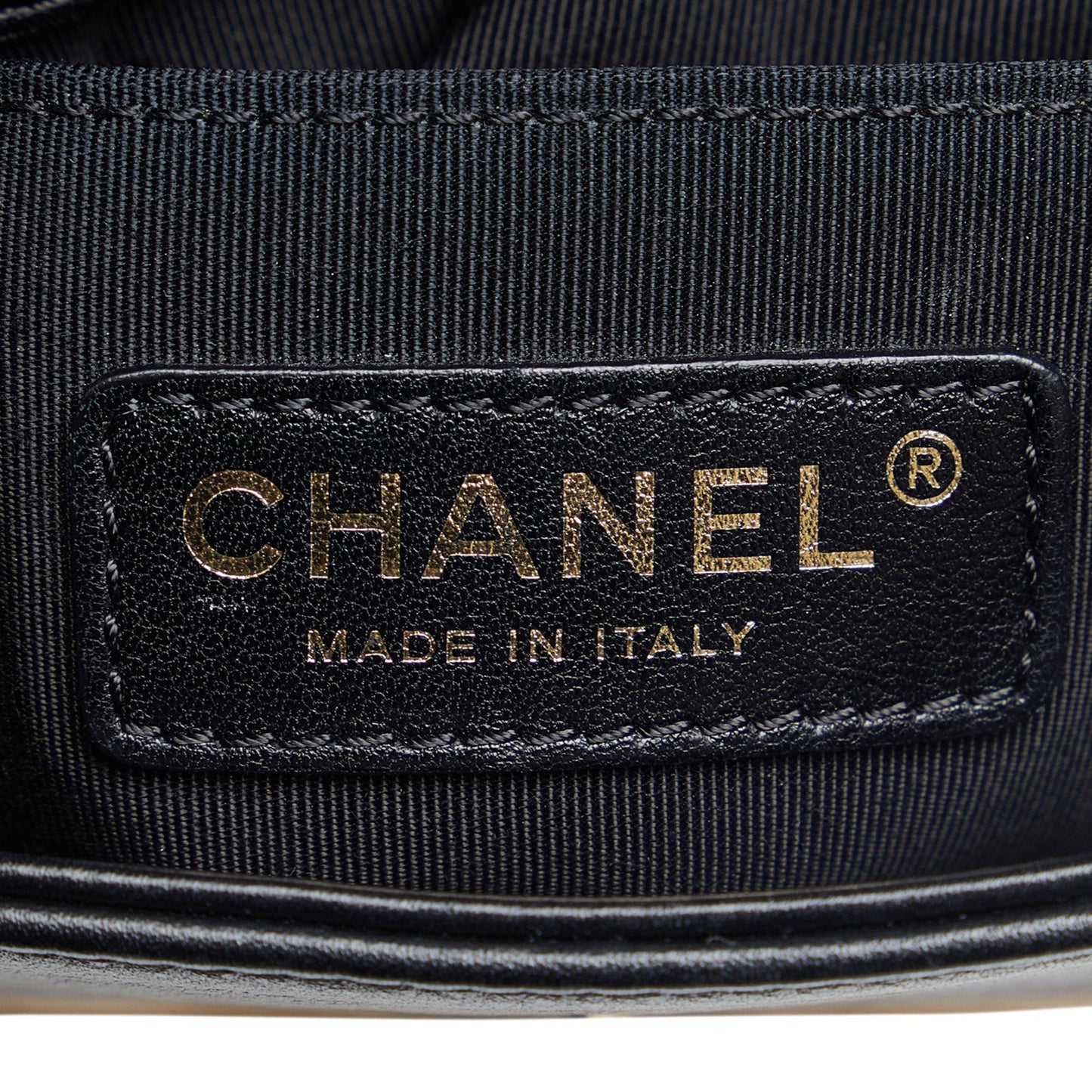 Chanel Mini Square Calfskin Graphic Flap Crossbody Bag Brown