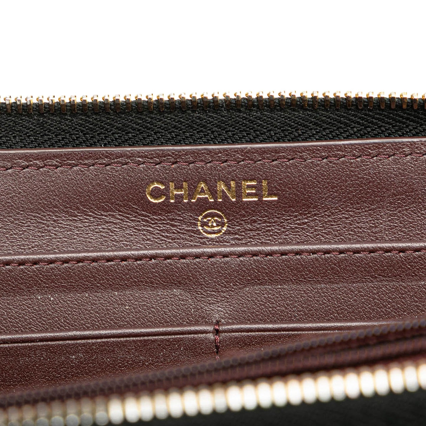 Chanel Quilted Caviar CC Zip Around Long Wallet Black