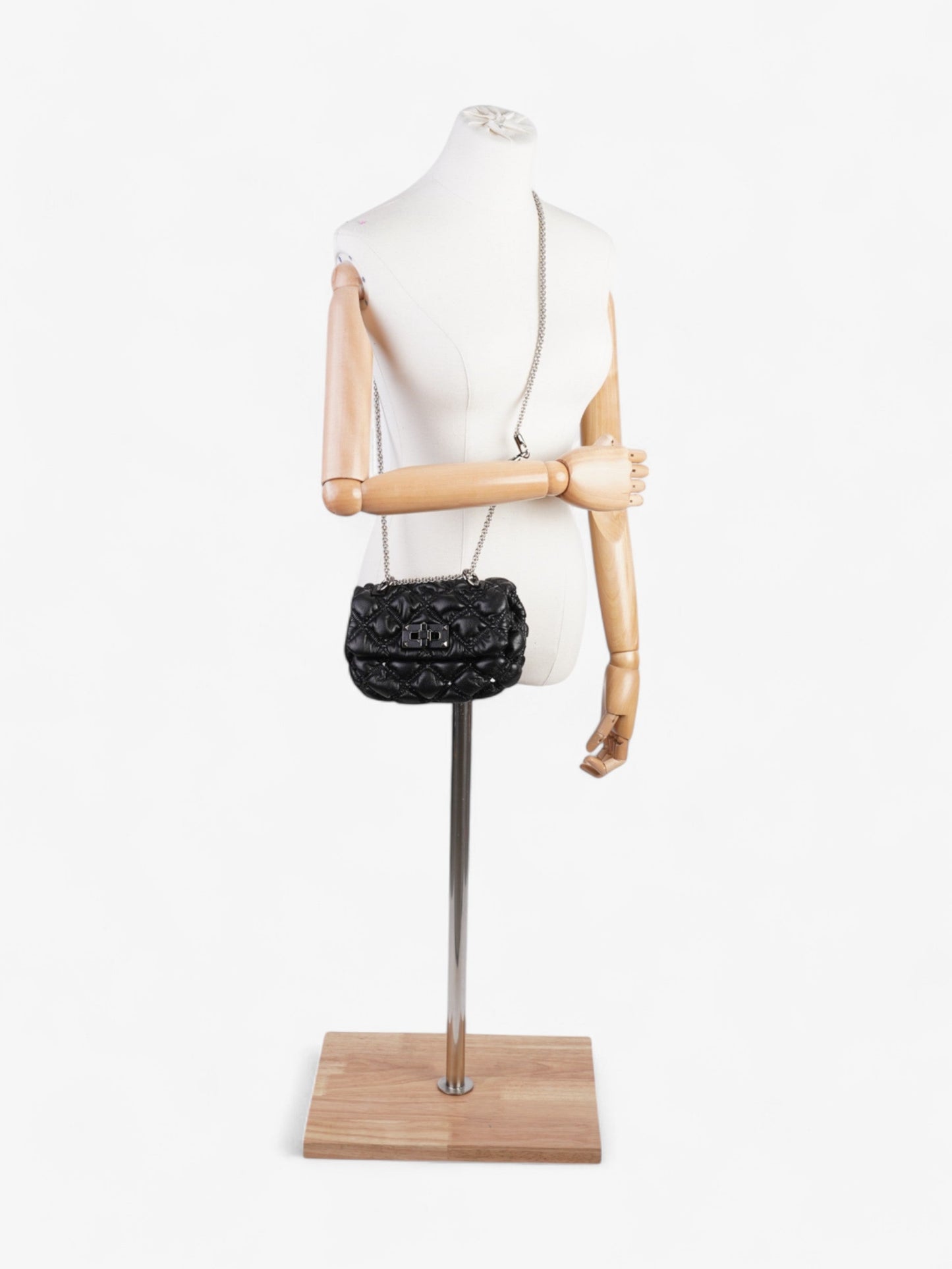 Valentino SpikeMe Black Nappa Leather Small