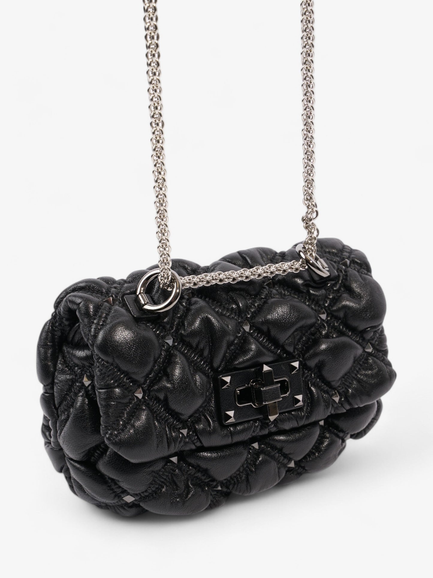 Valentino SpikeMe Black Nappa Leather Small