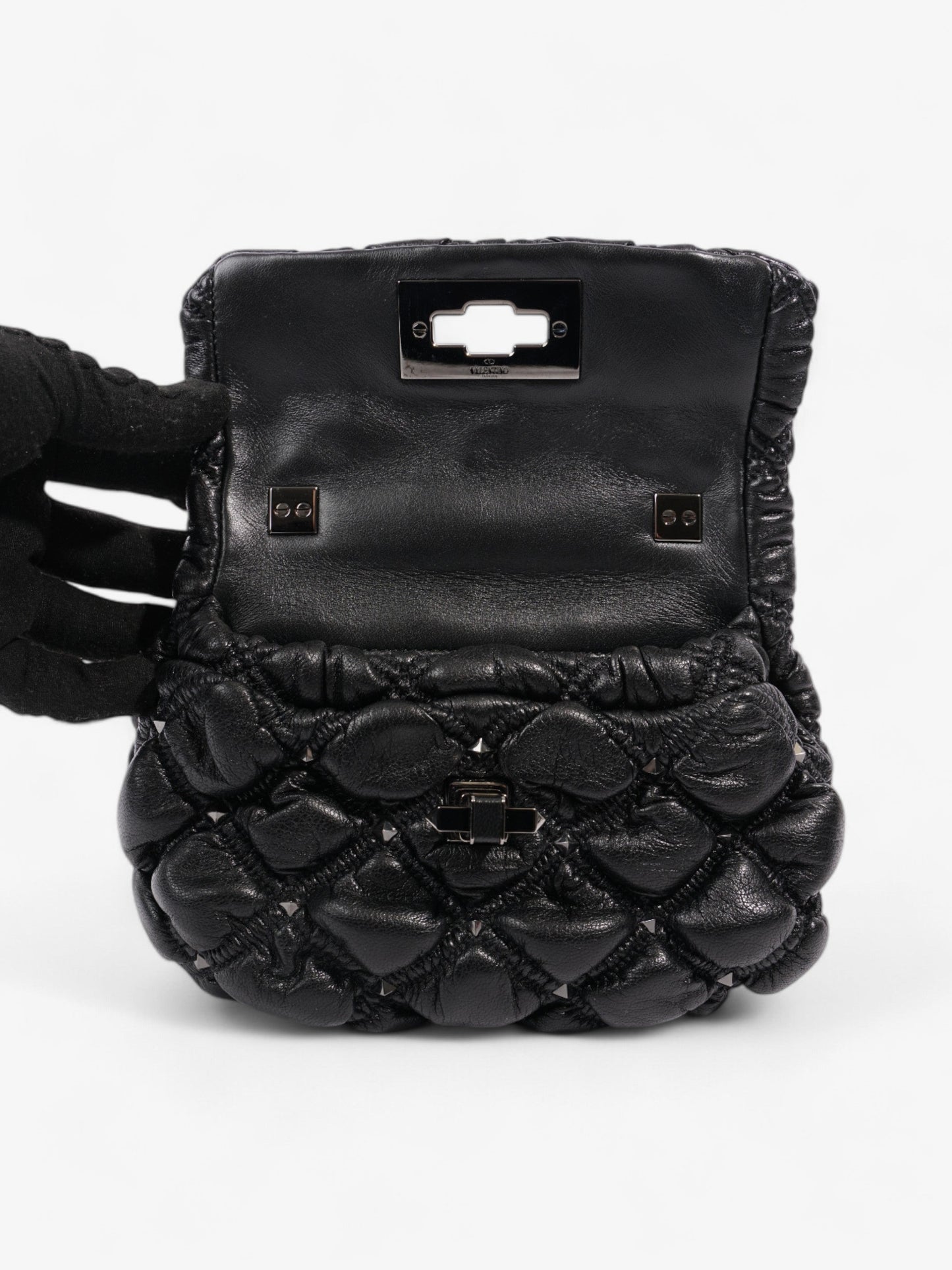 Valentino SpikeMe Black Nappa Leather Small