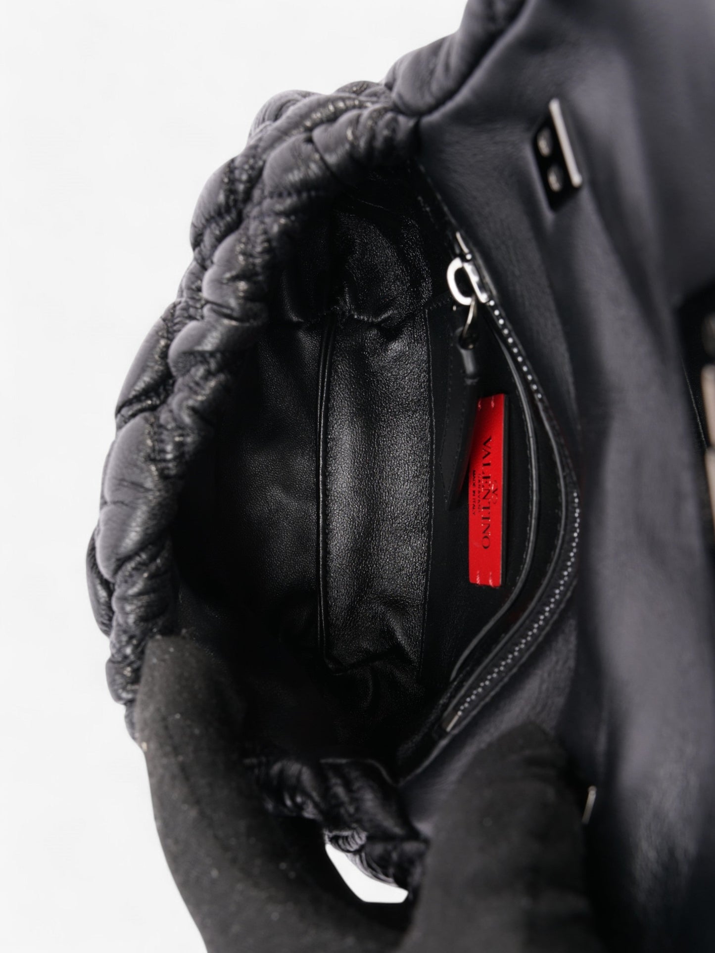 Valentino SpikeMe Black Nappa Leather Small