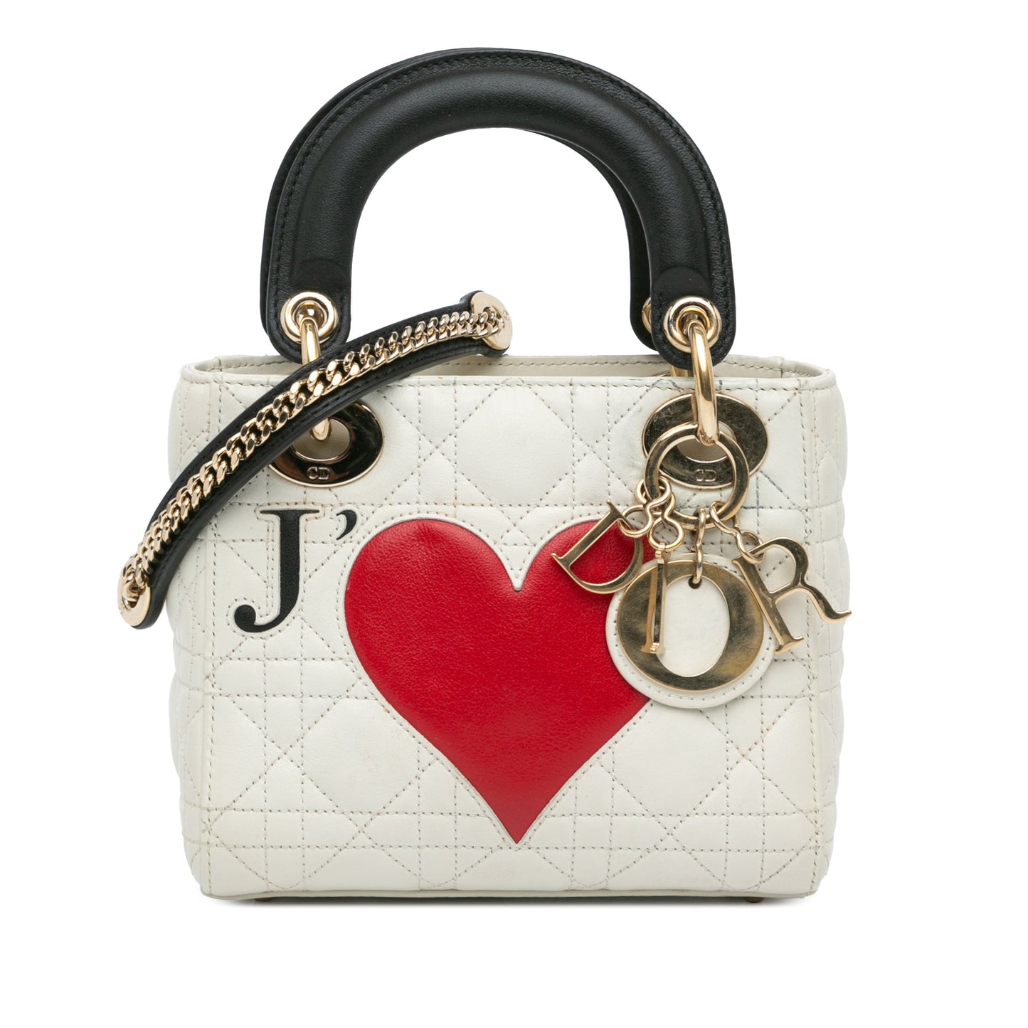 Dior Mini Lambskin Cannage DiorAmour Chinese Valentines Lady Dior White