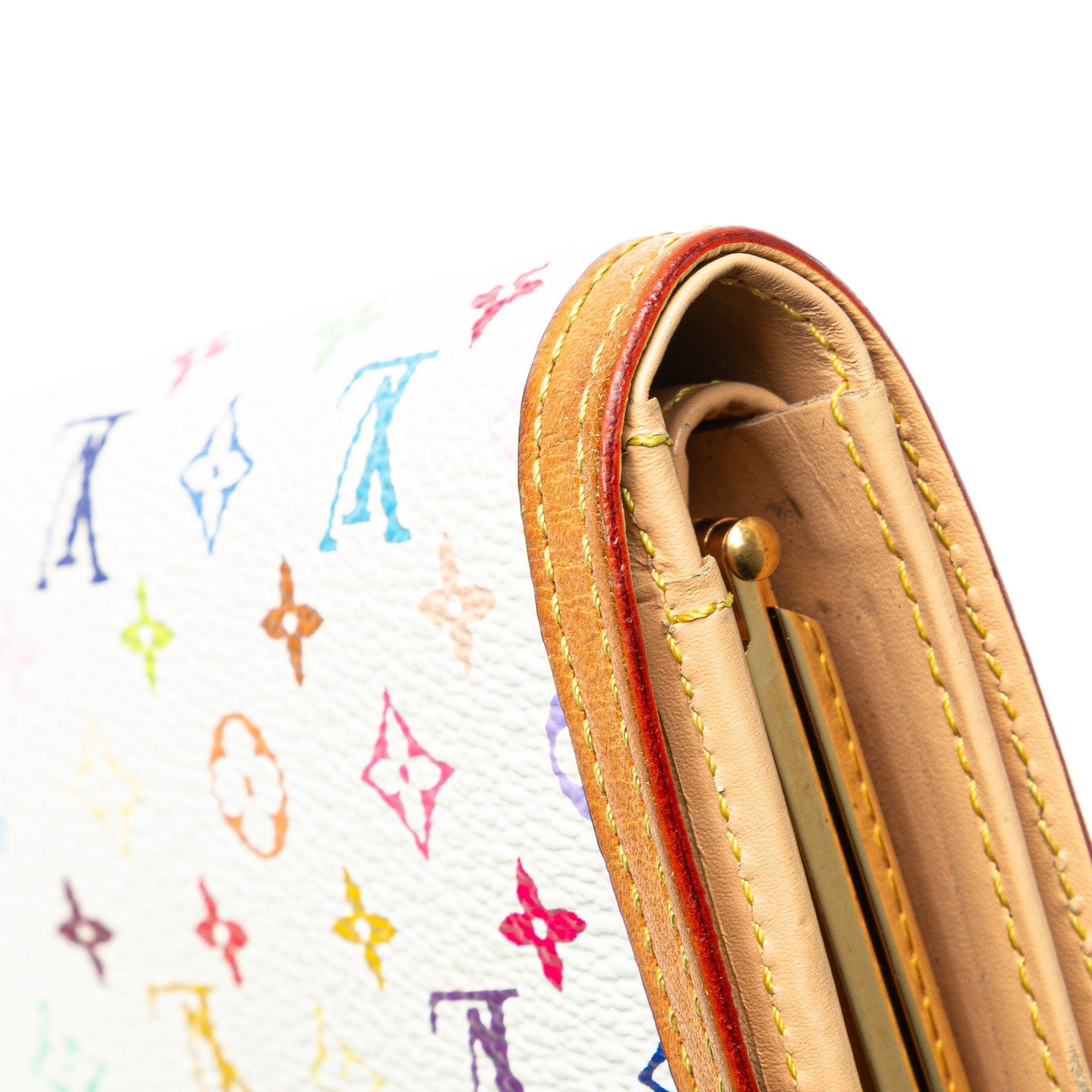 Louis Vuitton Monogram Multicolore Viennois Continental Wallet White