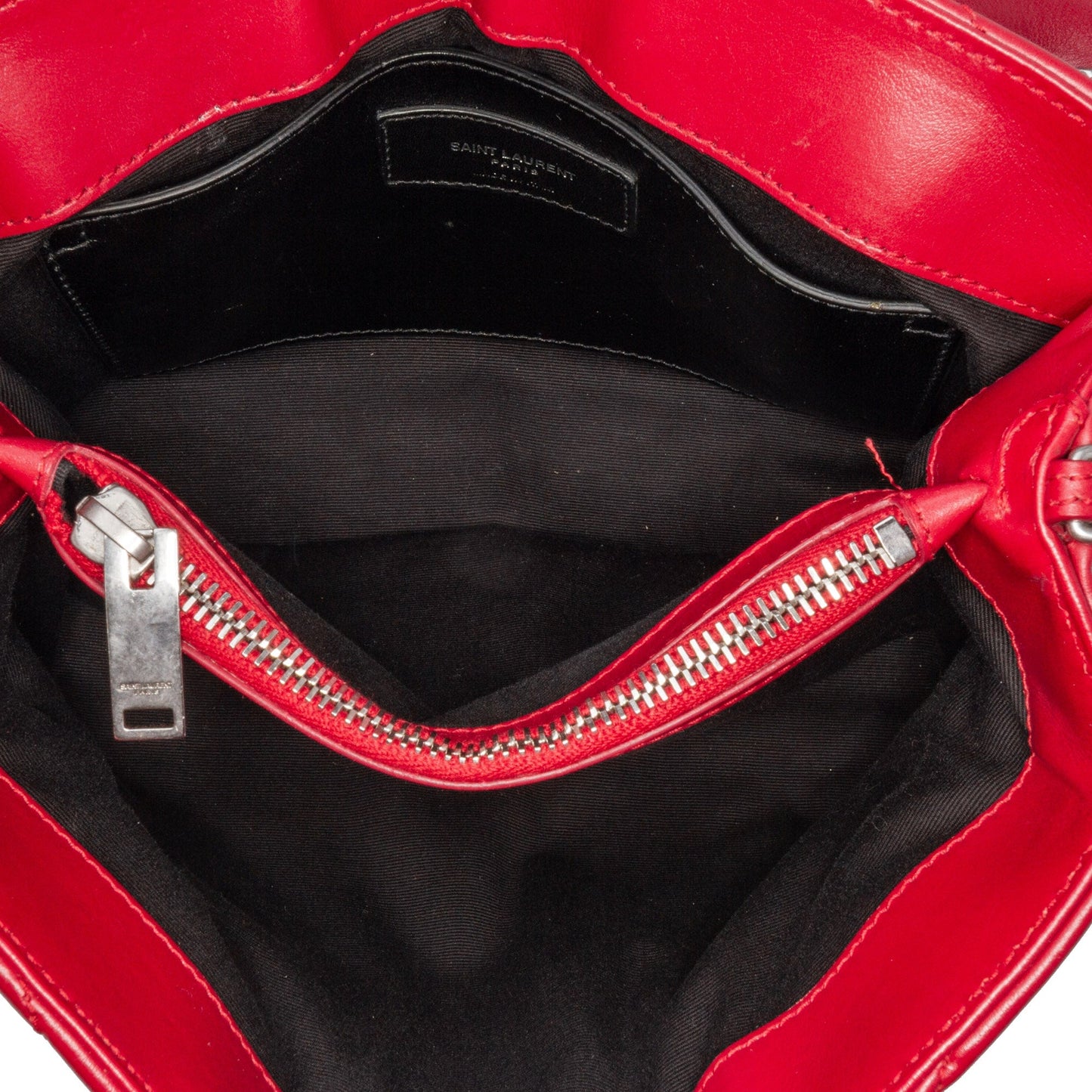 Saint Laurent Small Leather Monogram Loulou Crossbody Red