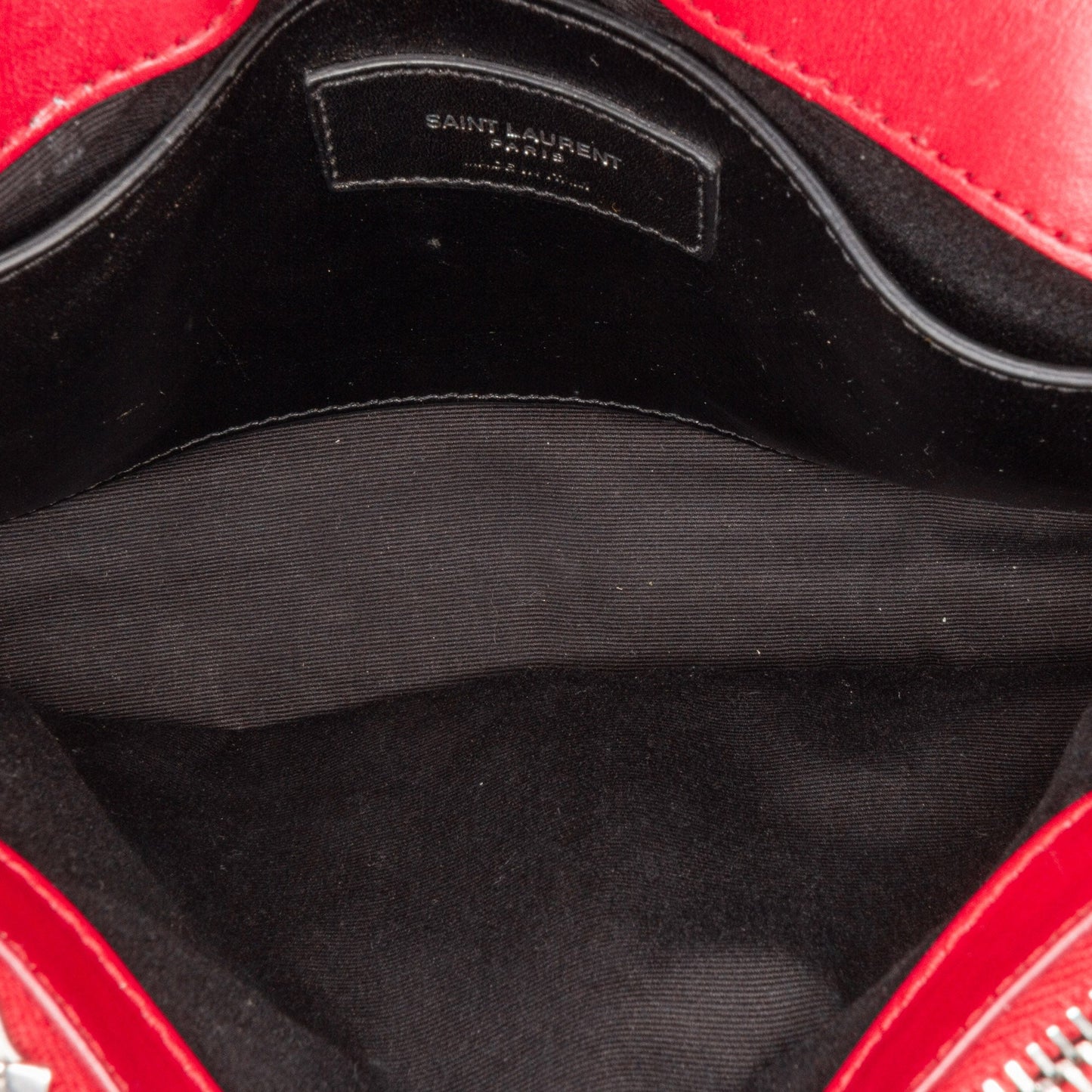 Saint Laurent Small Leather Monogram Loulou Crossbody Red