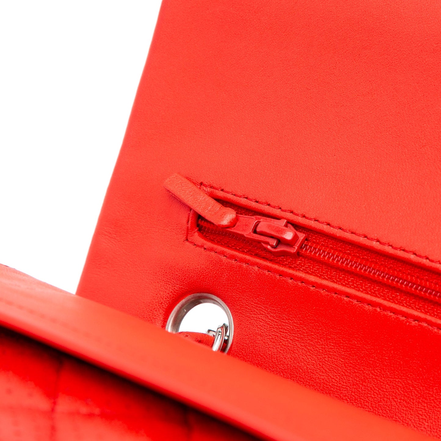 Chanel Medium Classic Perforated Lambskin Double Flap Red