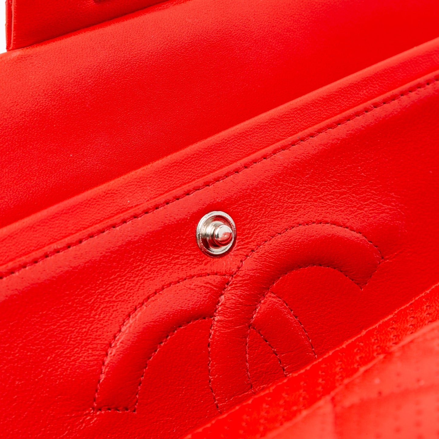 Chanel Medium Classic Perforated Lambskin Double Flap Red