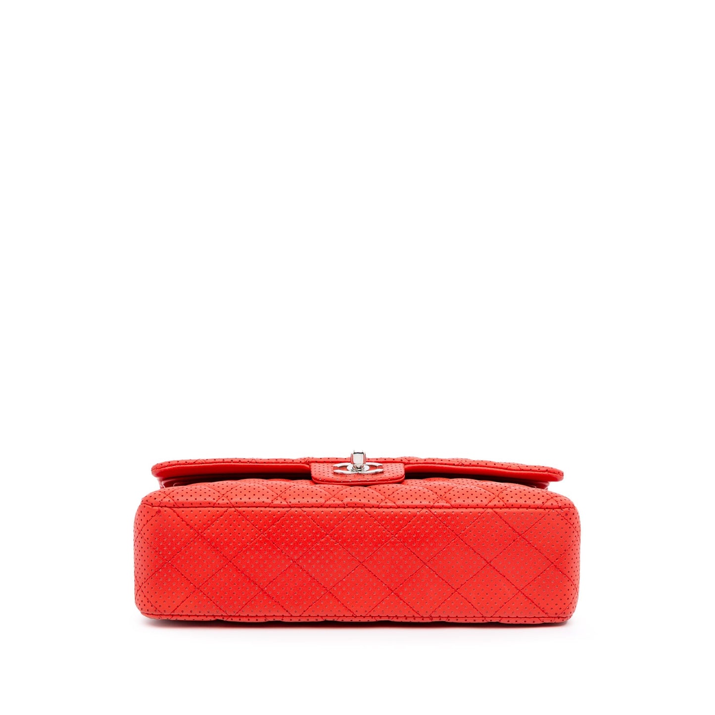 Chanel Medium Classic Perforated Lambskin Double Flap Red