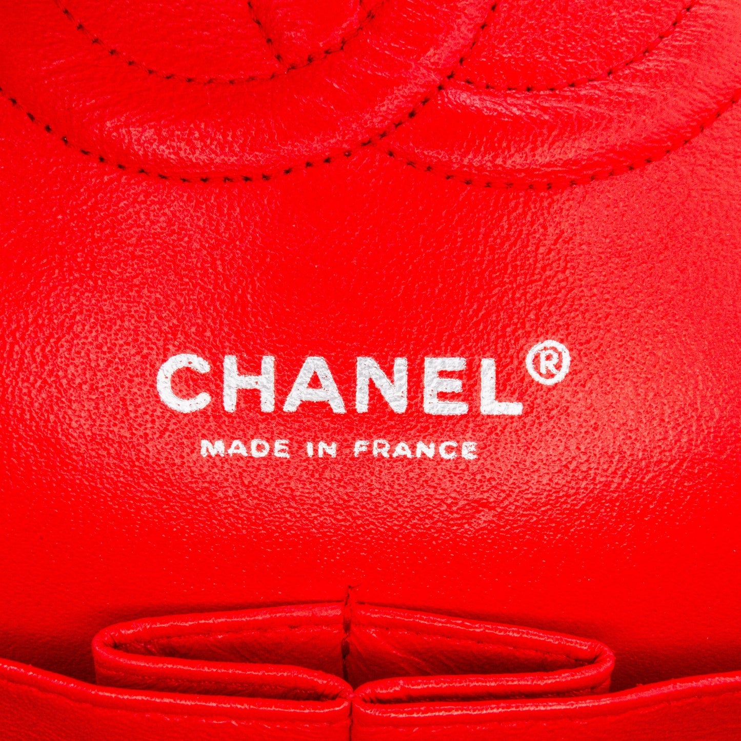 Chanel Medium Classic Perforated Lambskin Double Flap Red