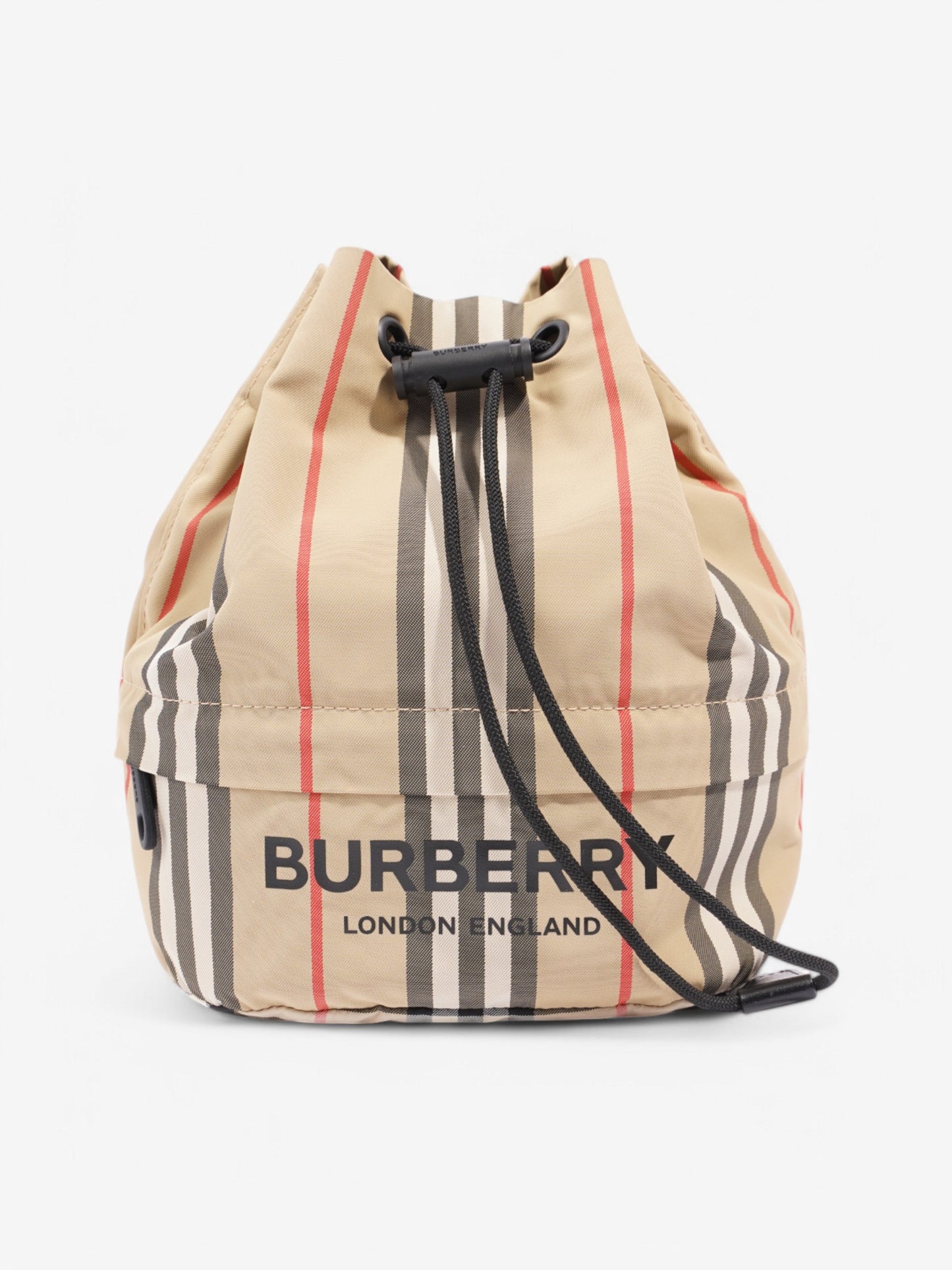 Burberry Icon stripe drawcord pouch Monogram Nylon 44105