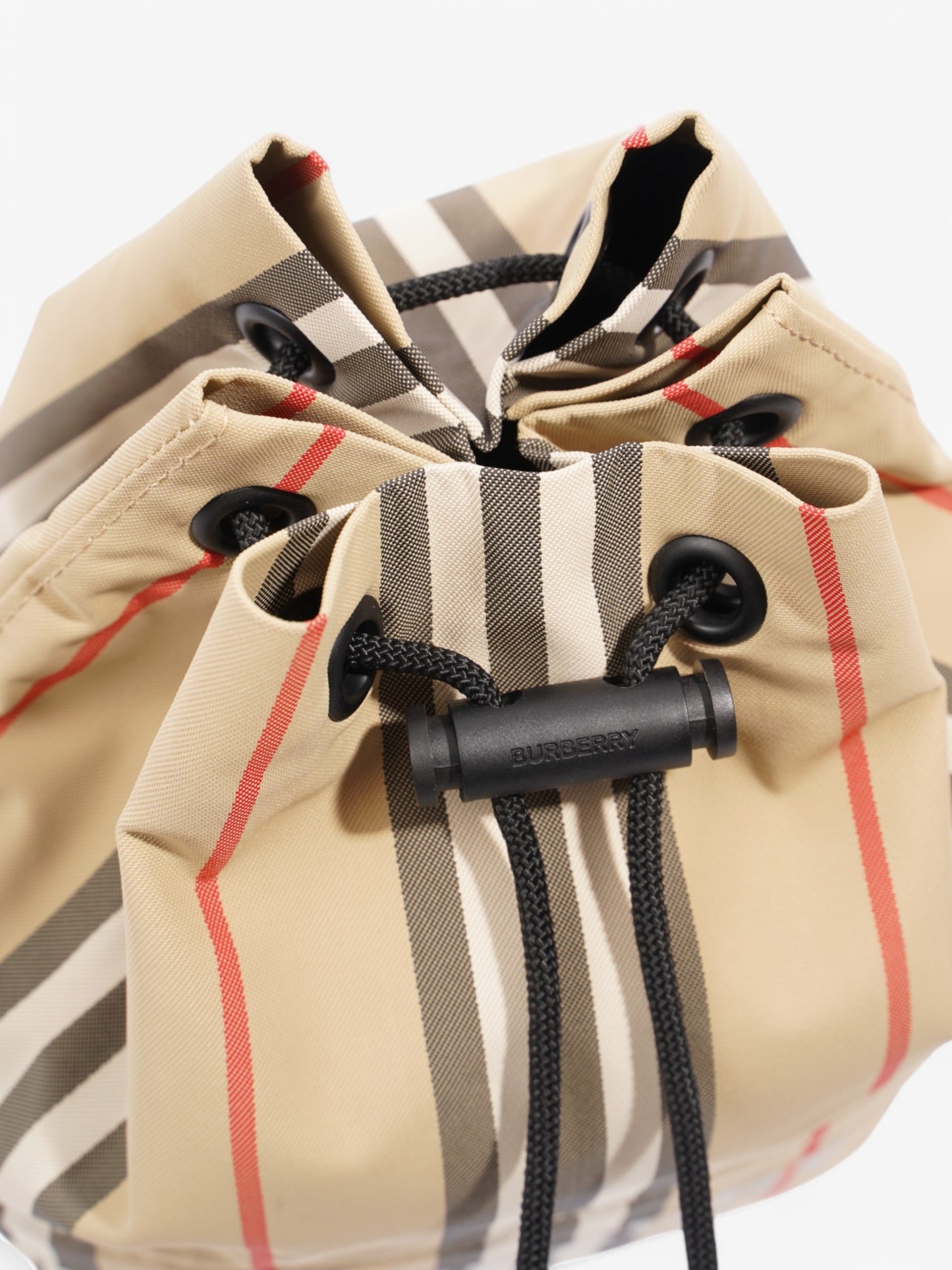 Burberry Icon stripe drawcord pouch Monogram Nylon 44105