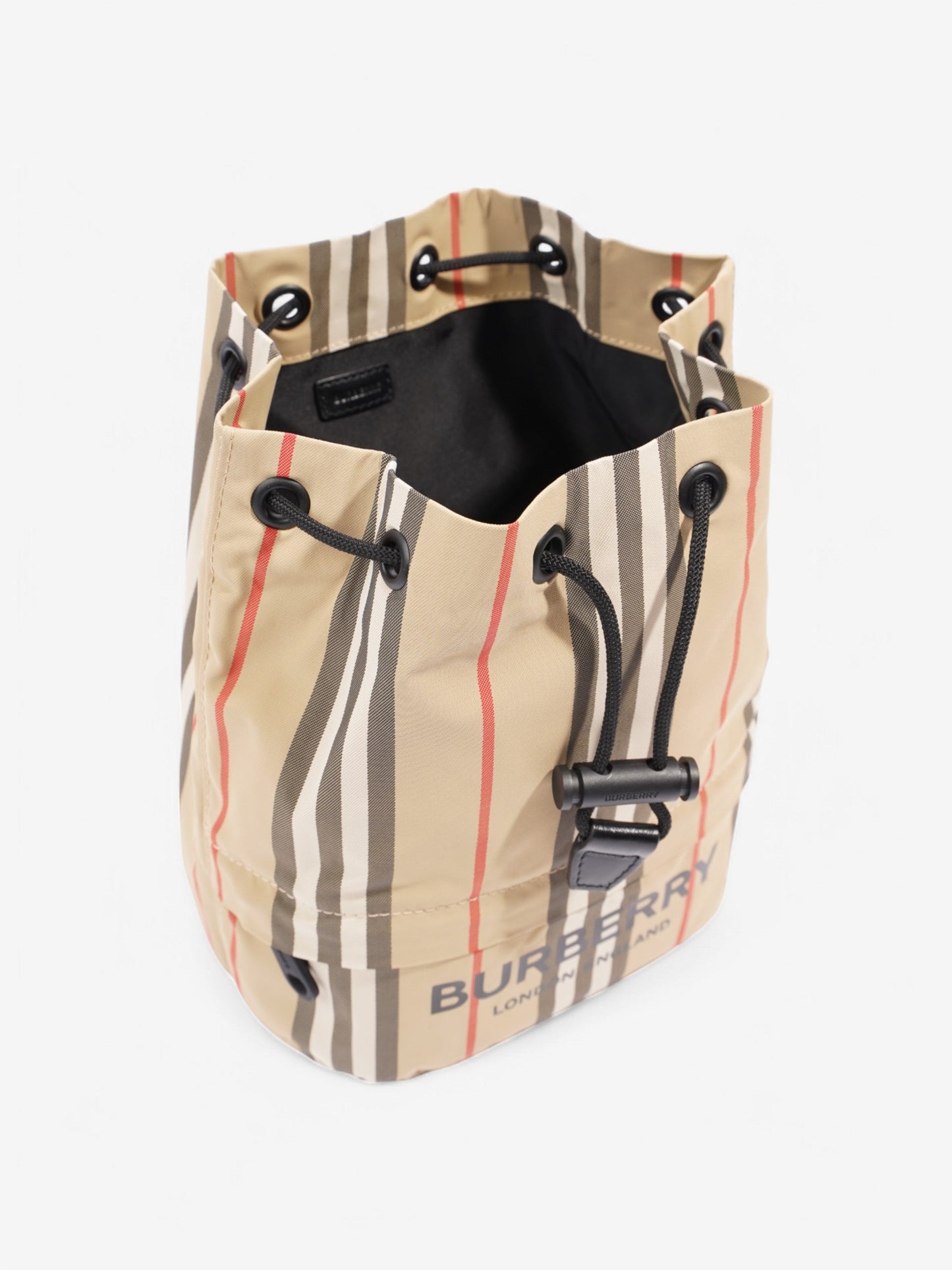 Burberry Icon stripe drawcord pouch Monogram Nylon 44105