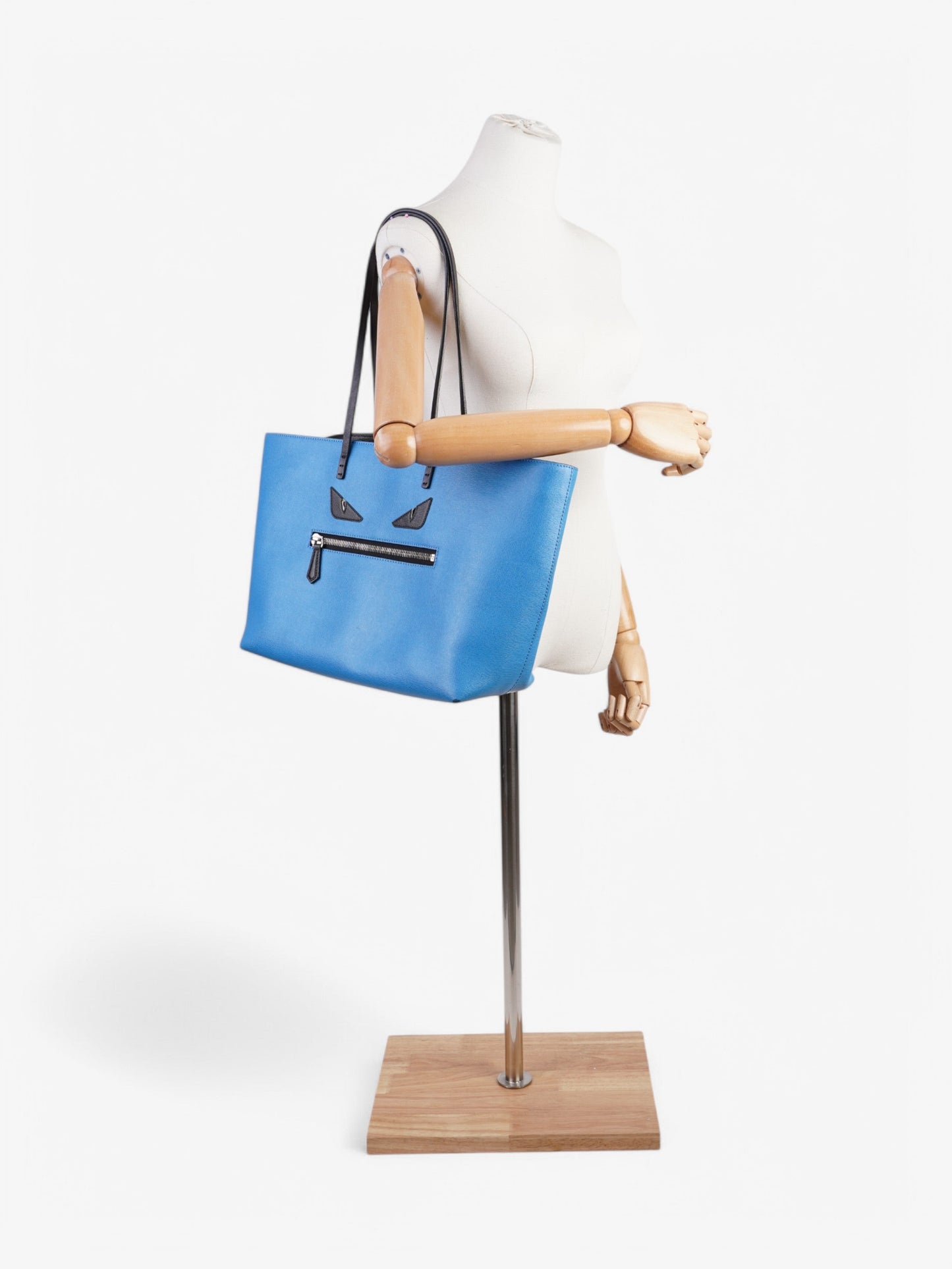 Fendi Monster Tote Blue Leather