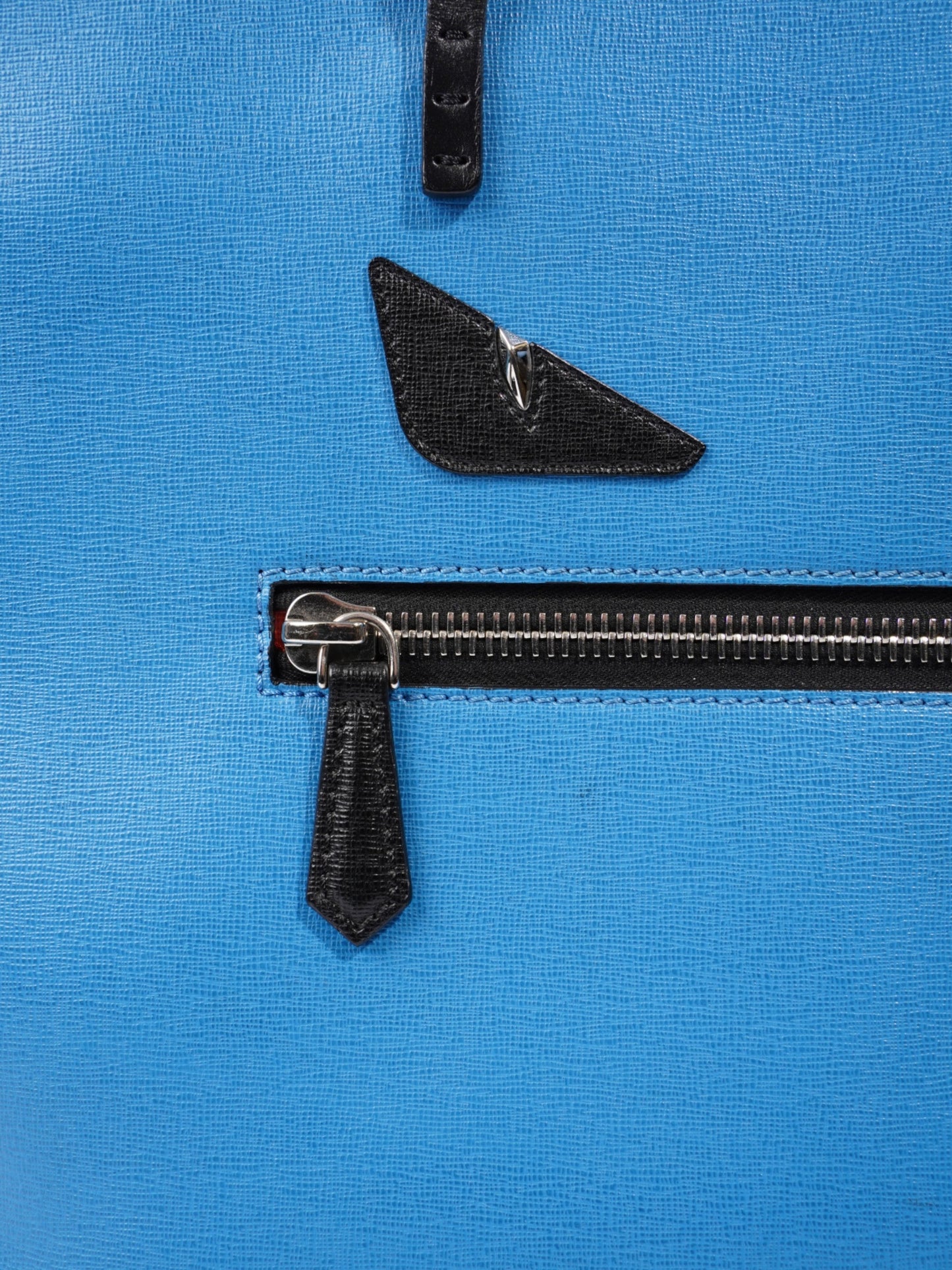 Fendi Monster Tote Blue Leather