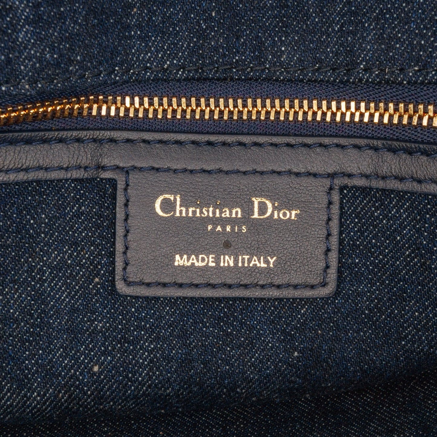 Dior Medium Denim Floral Caro Bag Blue