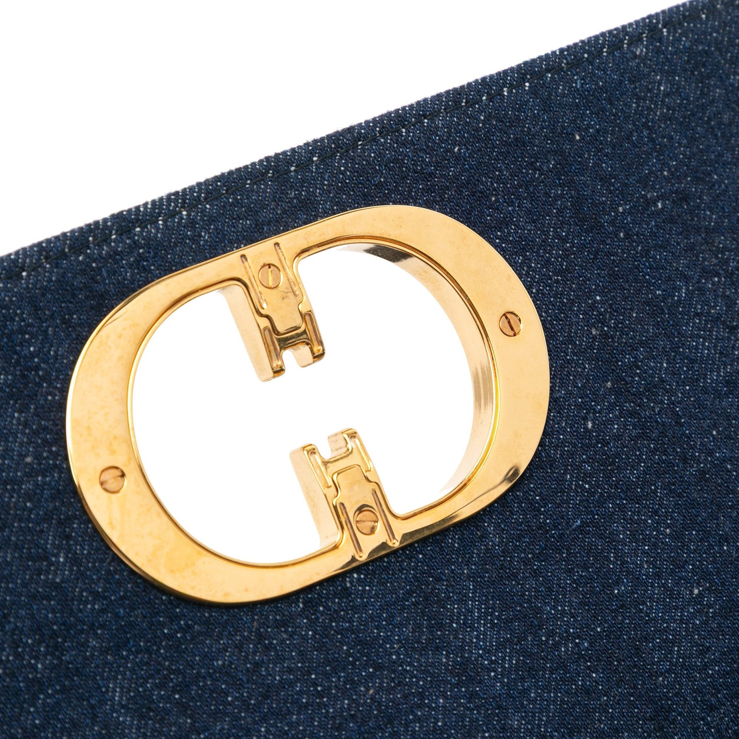 Dior Medium Denim Floral Caro Bag Blue
