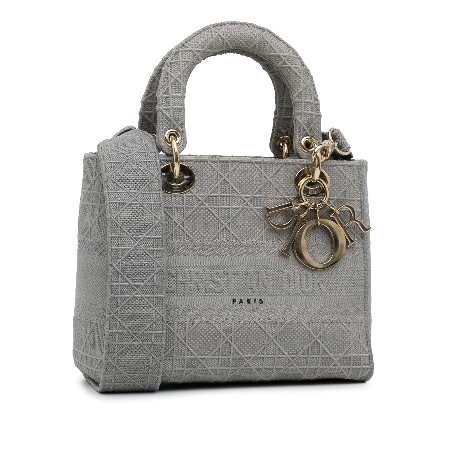 Dior Medium Canvas Cannage Lady D Lite Gray