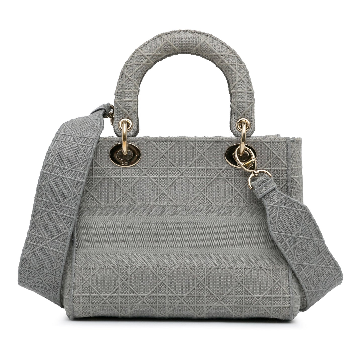 Dior Medium Canvas Cannage Lady D Lite Gray
