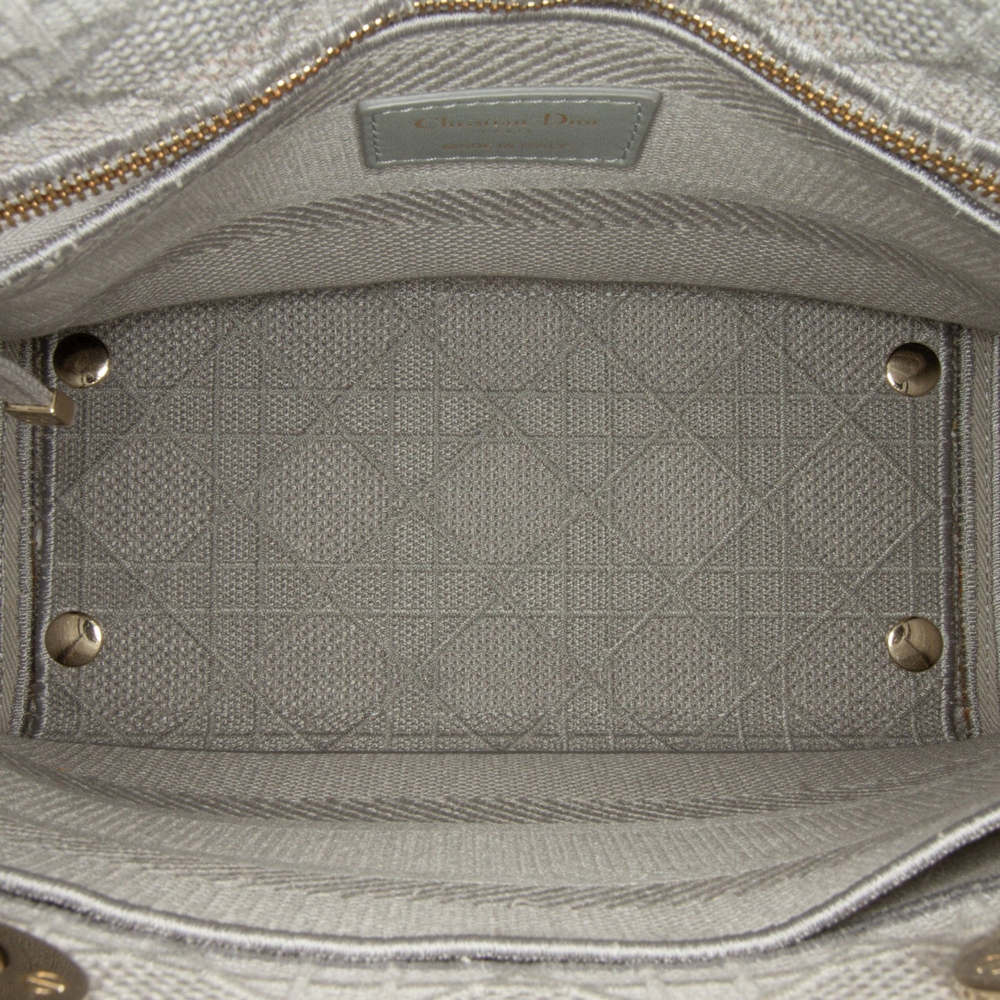 Dior Medium Canvas Cannage Lady D Lite Gray