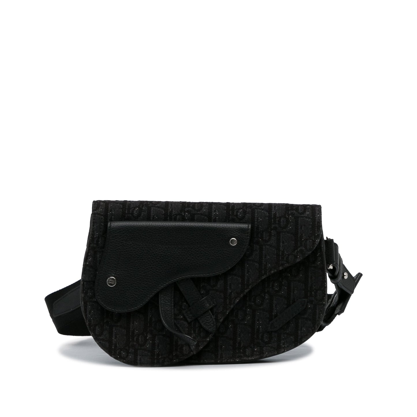 Dior Oblique Canvas Saddle Messenger Bag Black