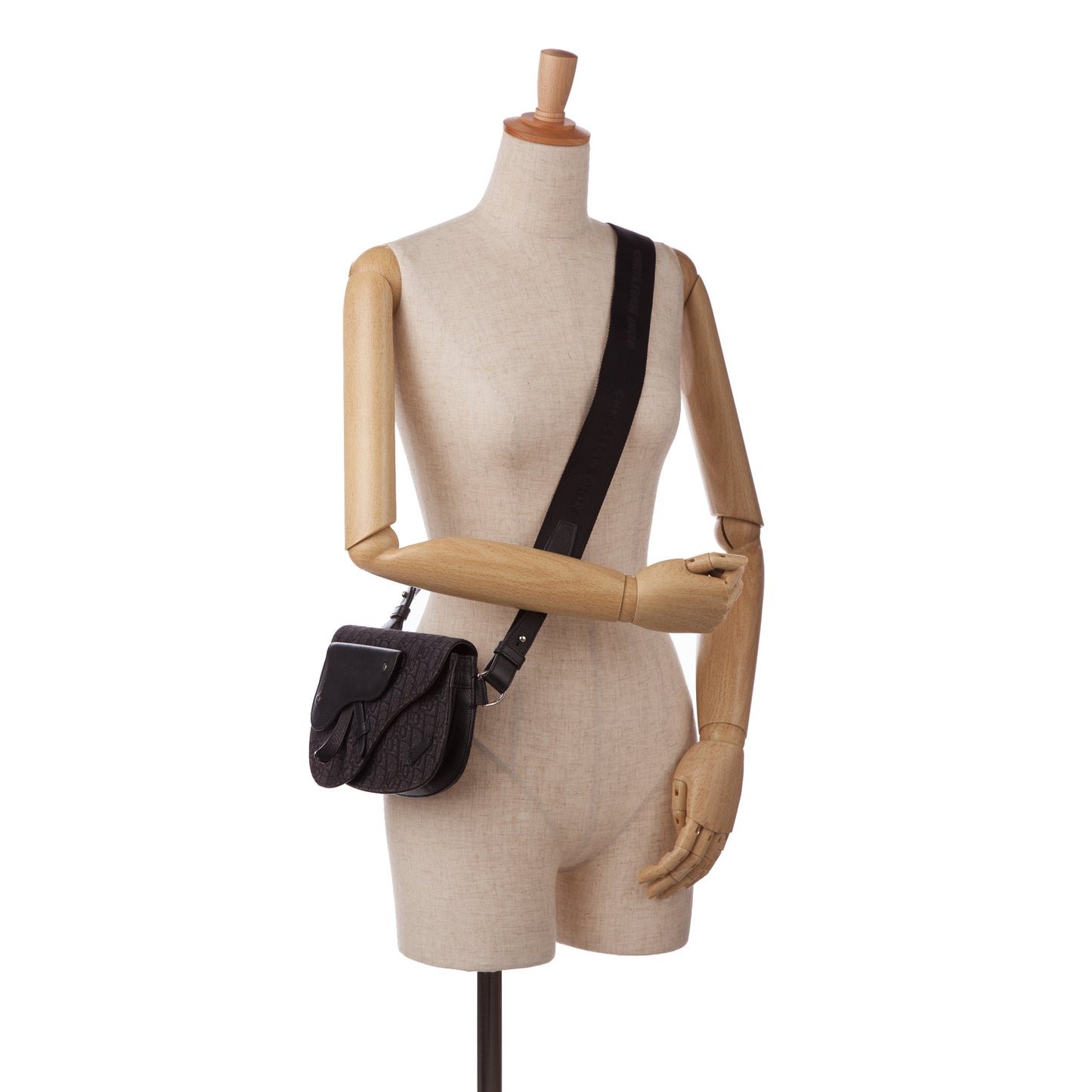 Dior Oblique Canvas Saddle Messenger Bag Black