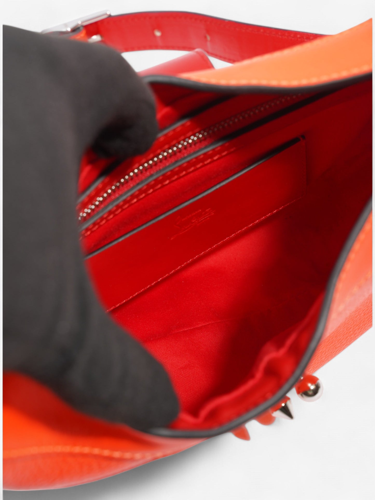 Christian Louboutin Carasky Neon Orange Leather Mini