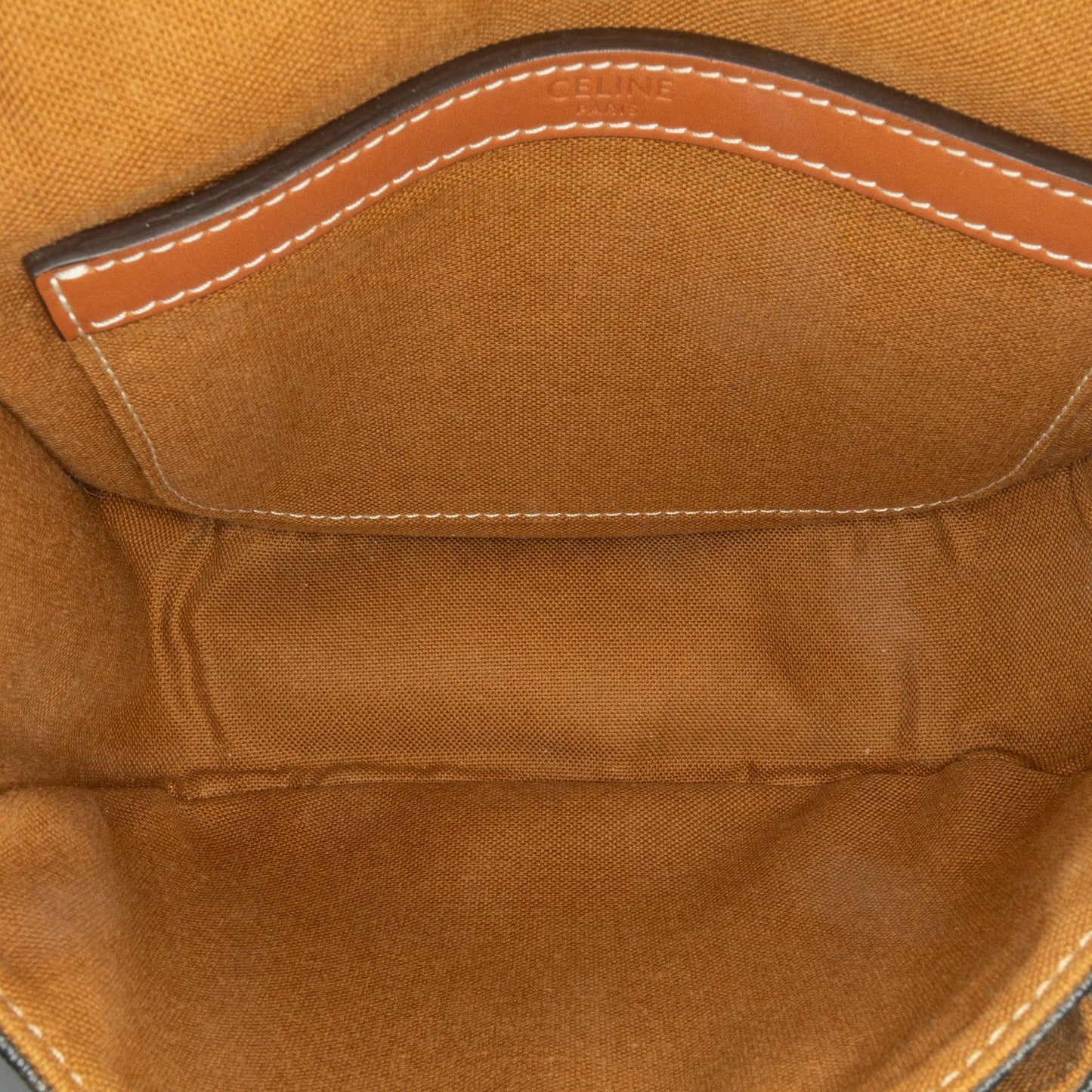 Celine Medium Triomphe Coated Canvas Folco Crossbody Brown