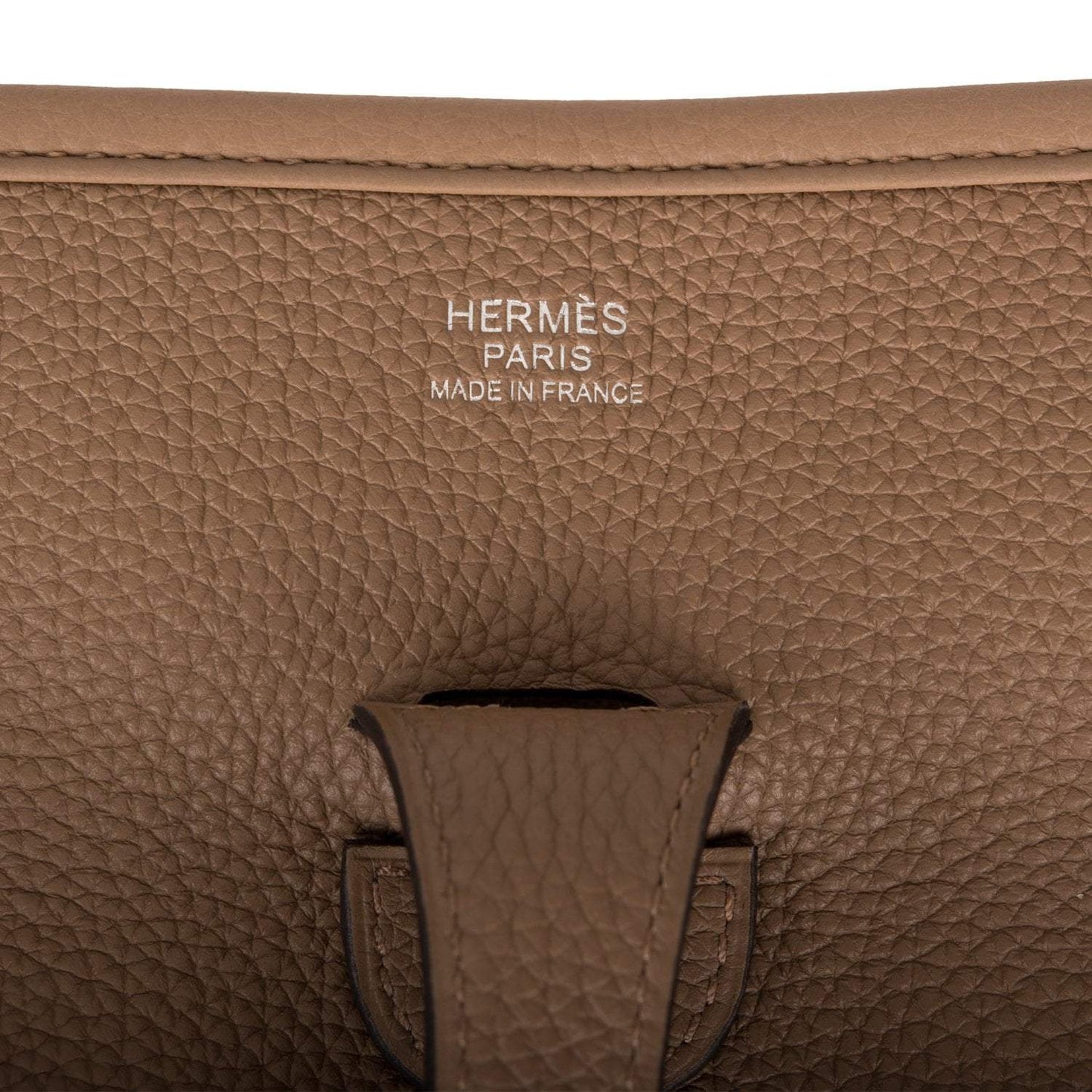 Hermes Beige de Weimar Clemence Evelyne III PM Bag Palladium Hardware